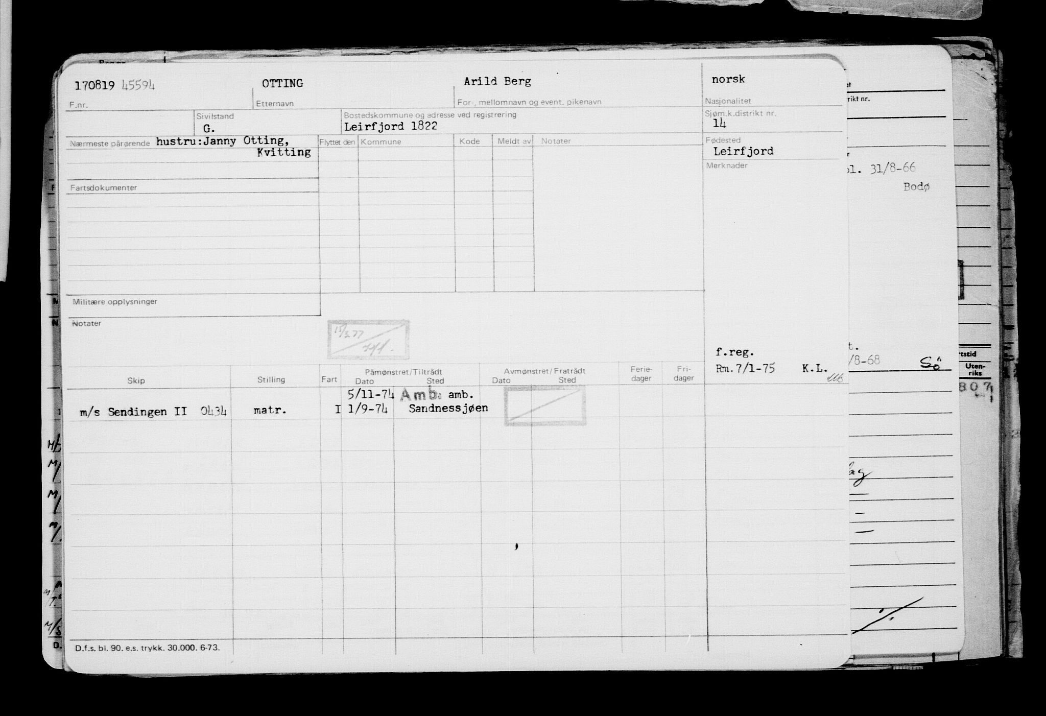 Direktoratet for sjømenn, RA/S-3545/G/Gb/L0171: Hovedkort, 1919, p. 140