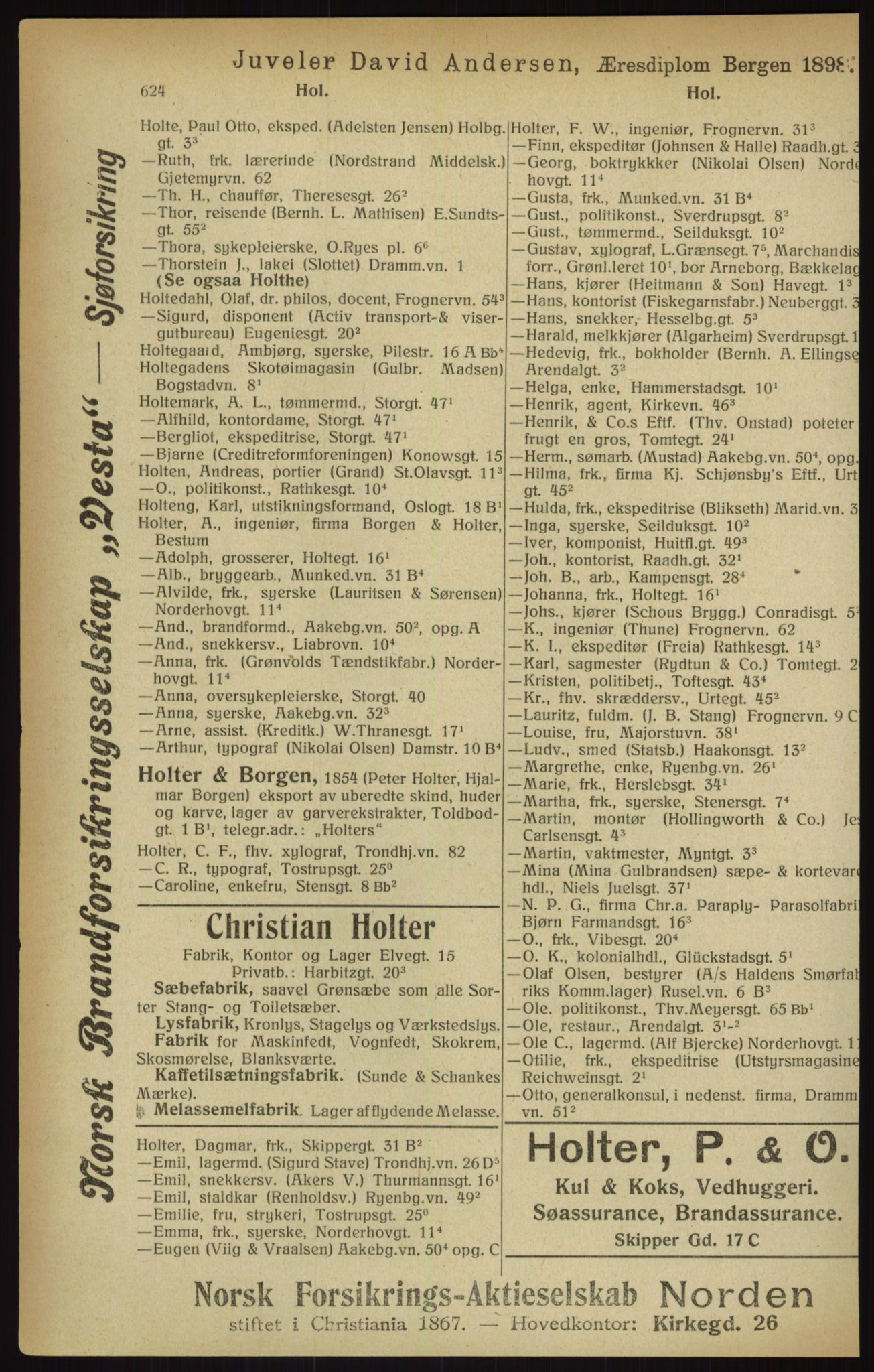 Kristiania/Oslo adressebok, PUBL/-, 1916, p. 624