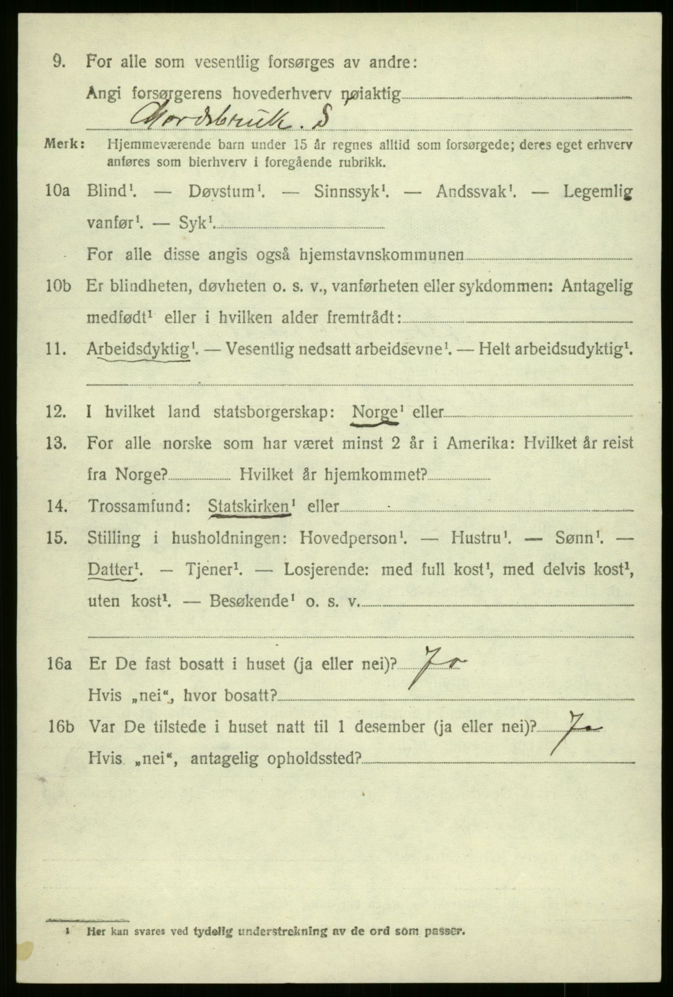 SAB, 1920 census for Askvoll, 1920, p. 4405