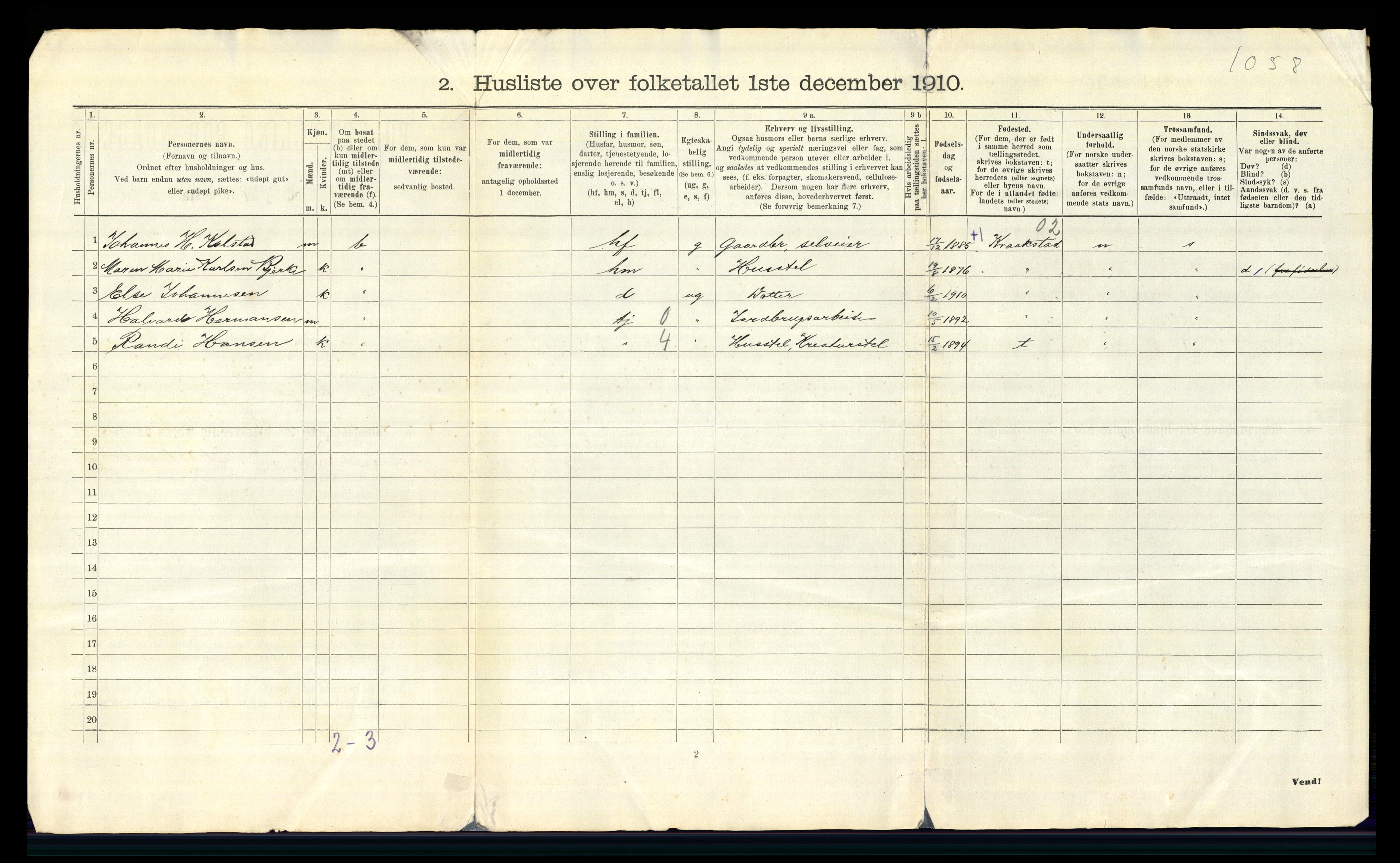 RA, 1910 census for Frogn, 1910, p. 25