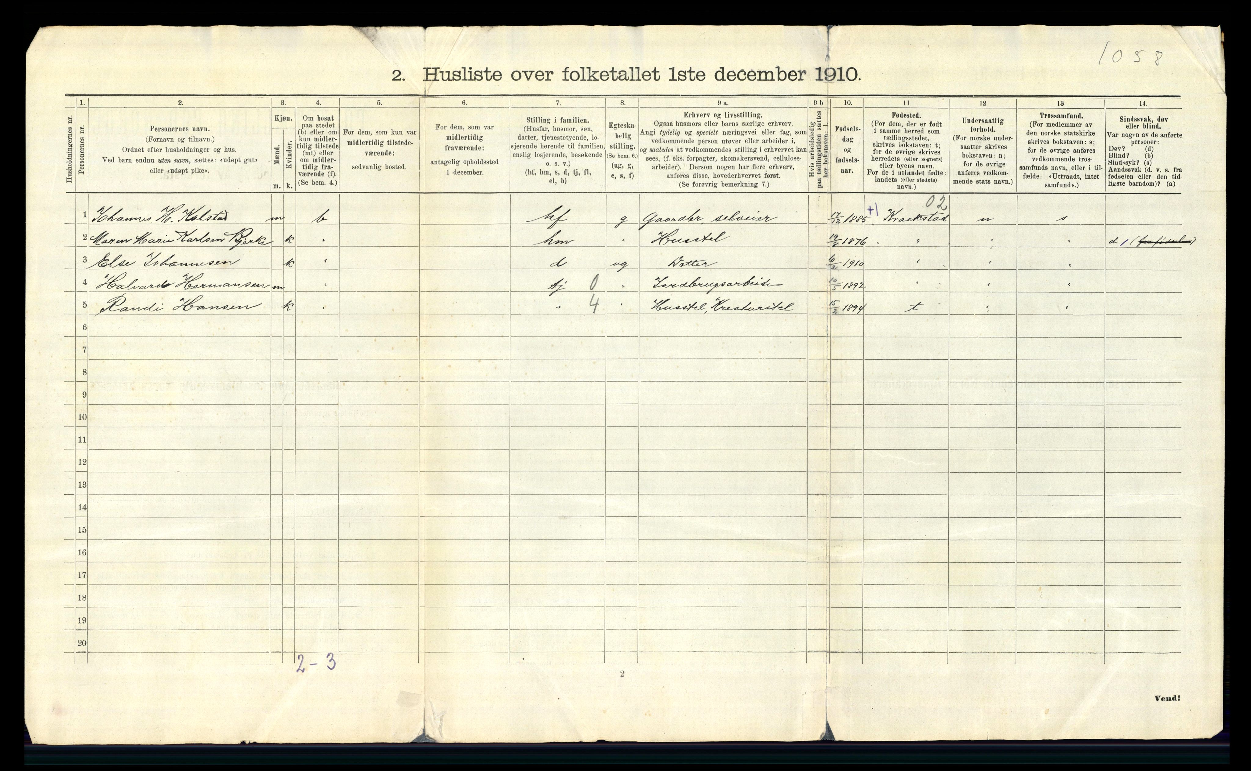 RA, 1910 census for Frogn, 1910, p. 25