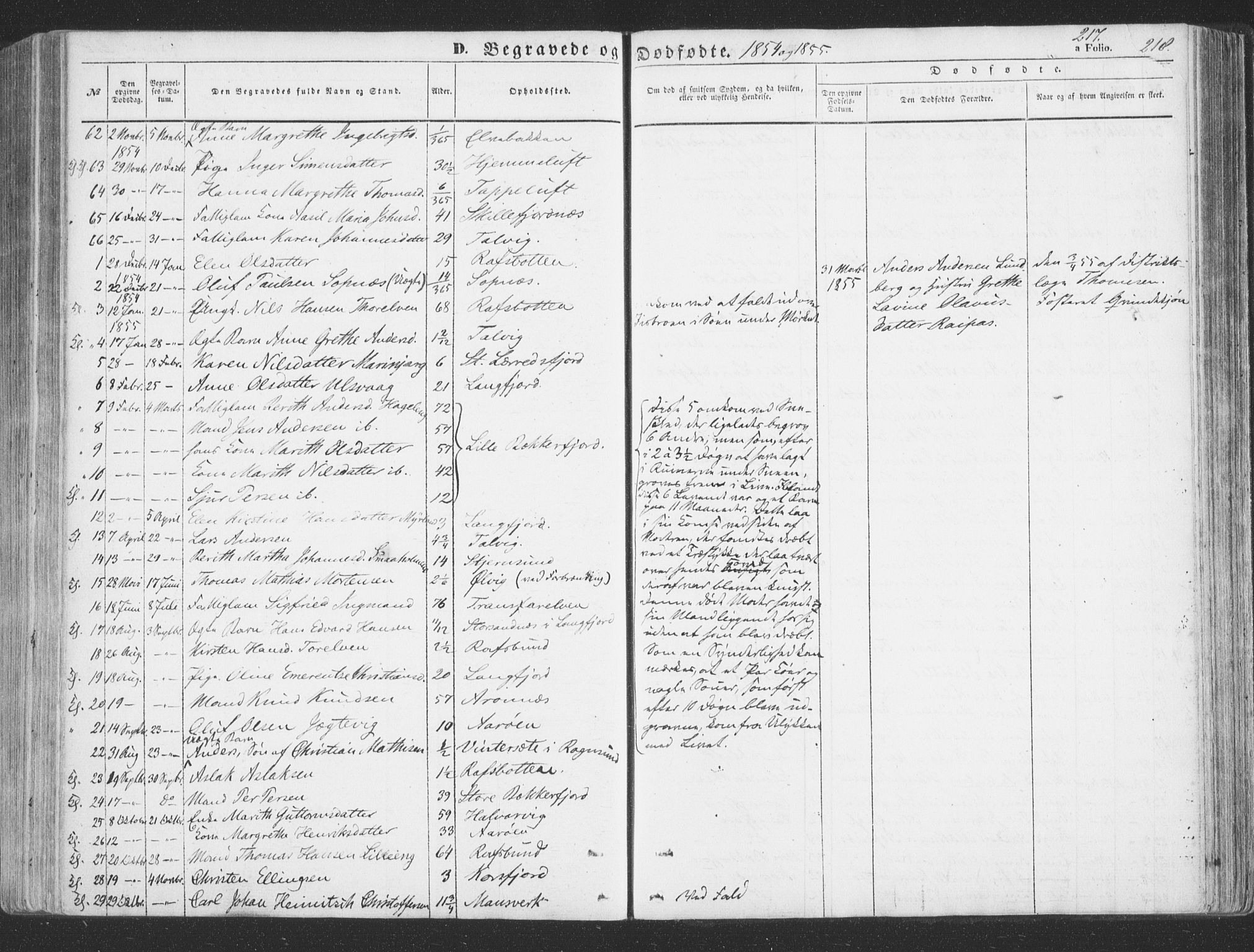 Talvik sokneprestkontor, SATØ/S-1337/H/Ha/L0010kirke: Parish register (official) no. 10, 1852-1864, p. 217