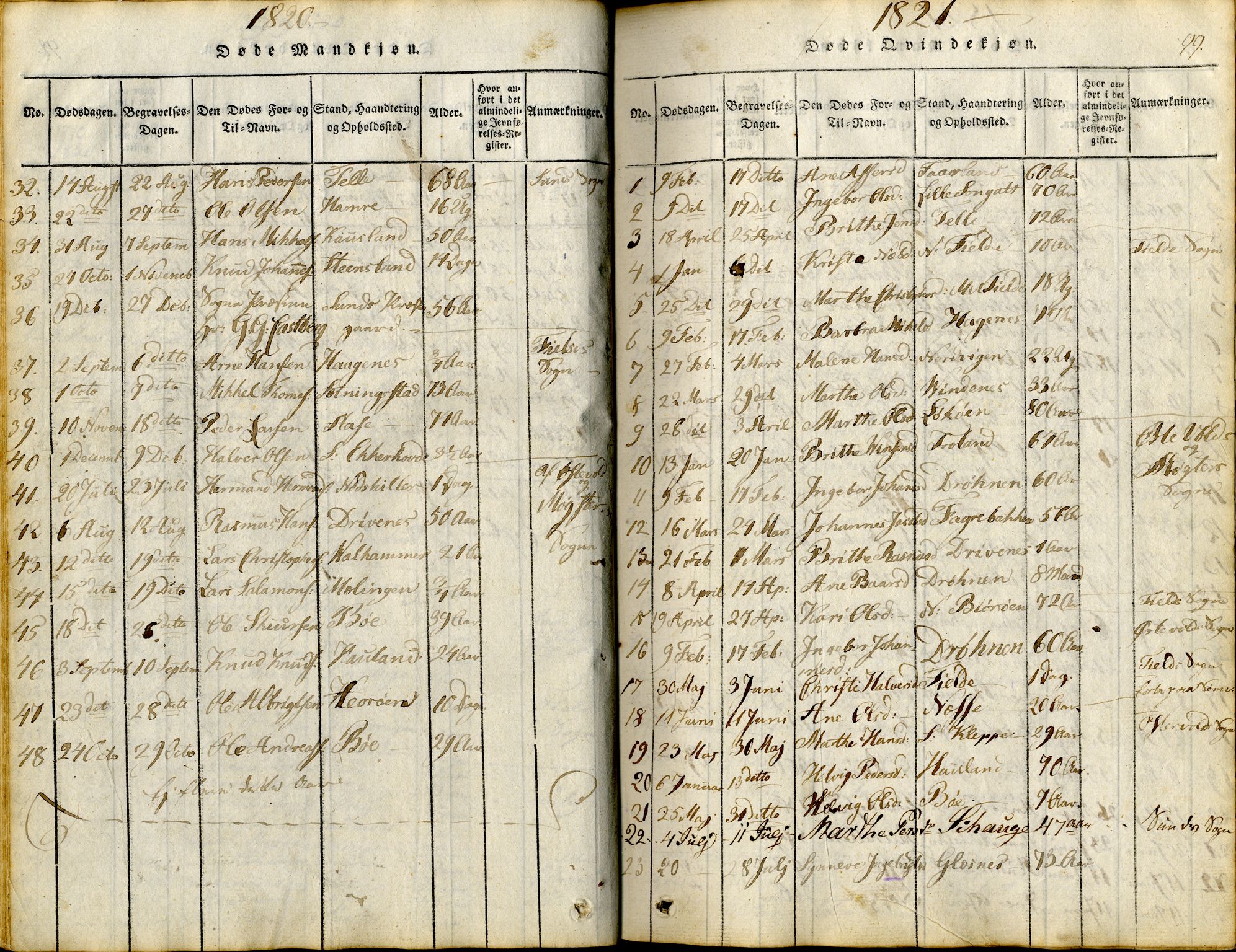 Sund sokneprestembete, SAB/A-99930: Parish register (official) no. A 11, 1814-1825, p. 99