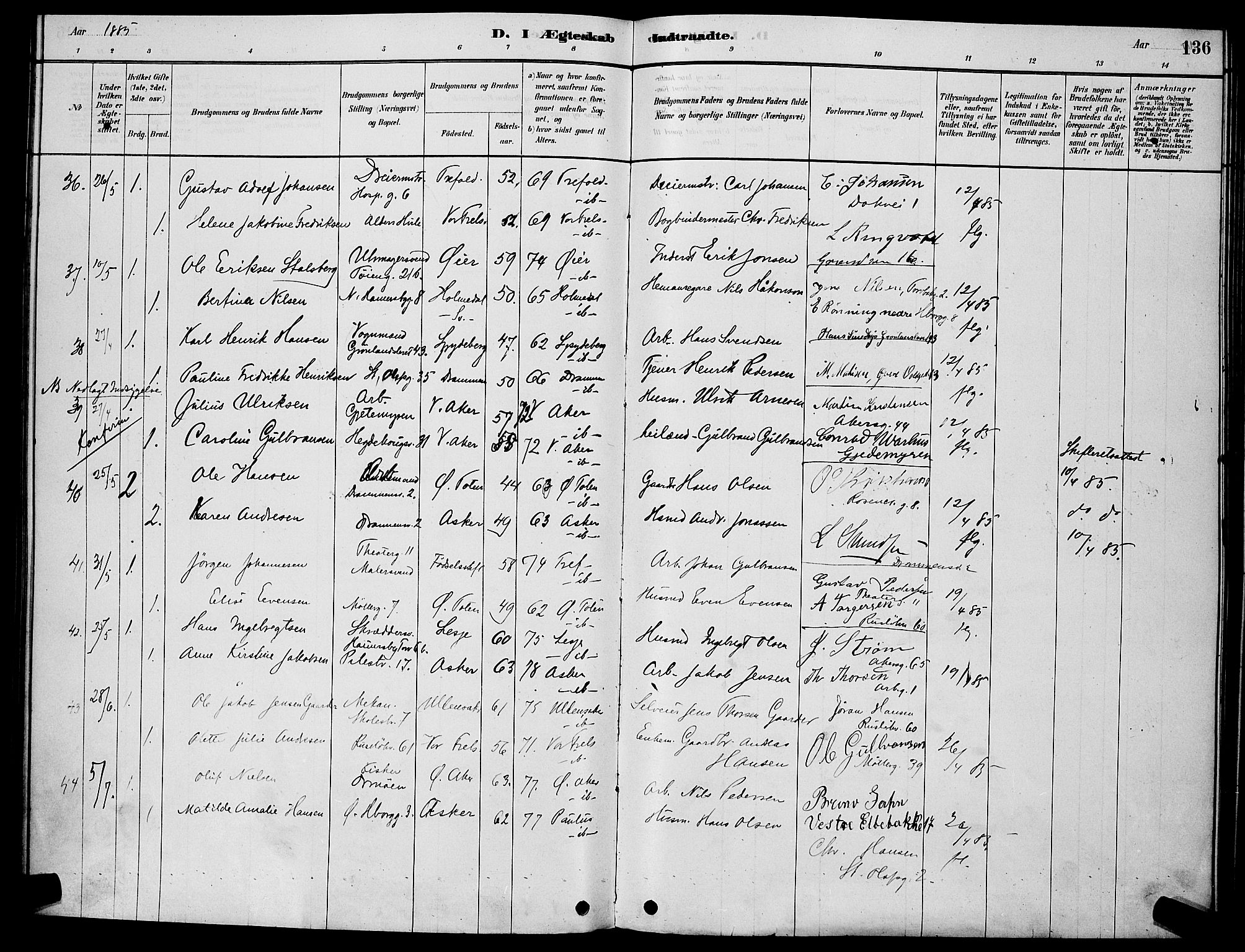 Trefoldighet prestekontor Kirkebøker, AV/SAO-A-10882/H/Ha/L0003: Banns register no. 3, 1878-1888, p. 136