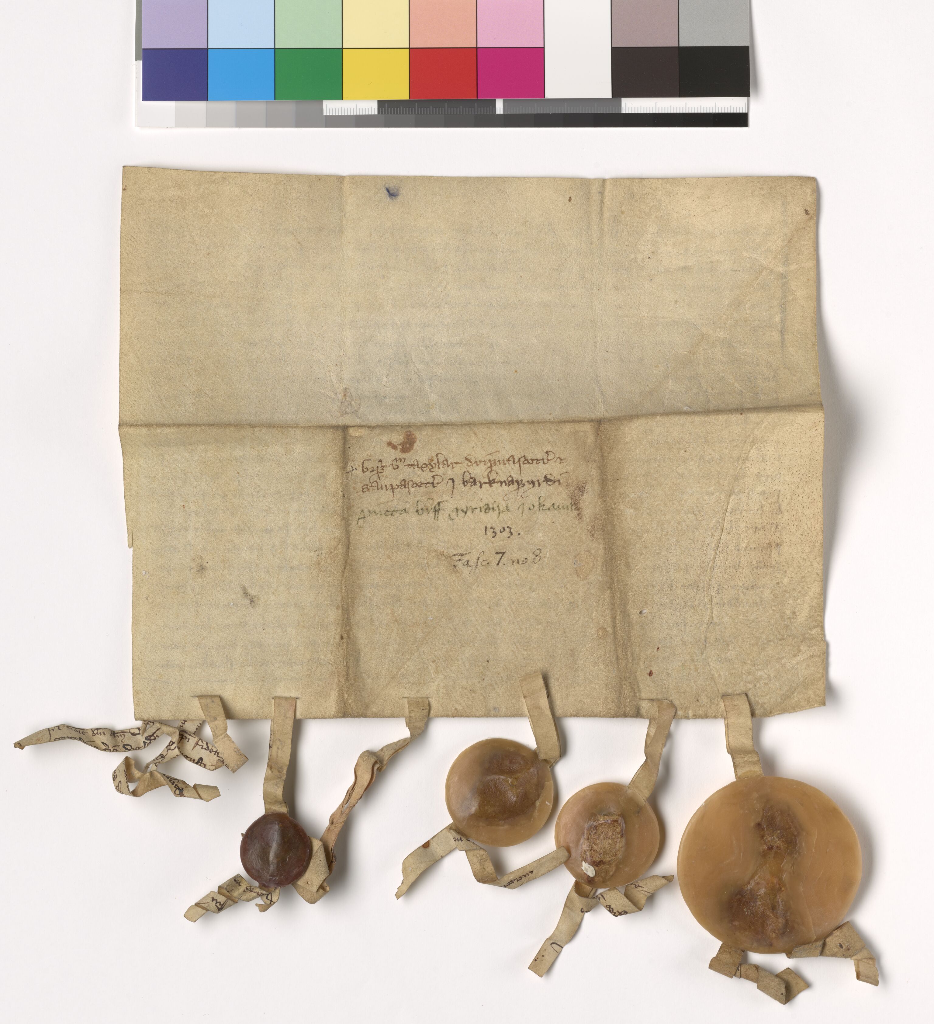 Riksarkivets diplomsamling, AV/RA-EA-5965/F05/L0022: NRA AM fasc. 7 nr. 7-9, 1302-1303, p. 12