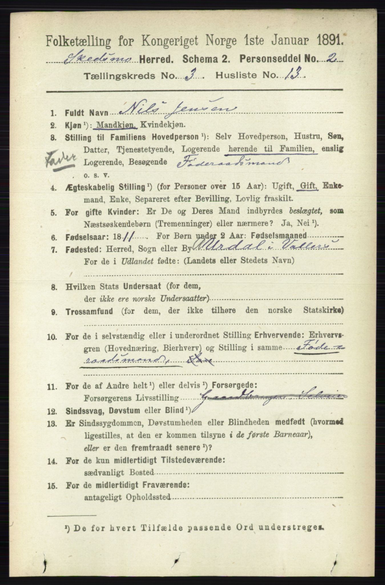 RA, 1891 census for 0231 Skedsmo, 1891, p. 1367