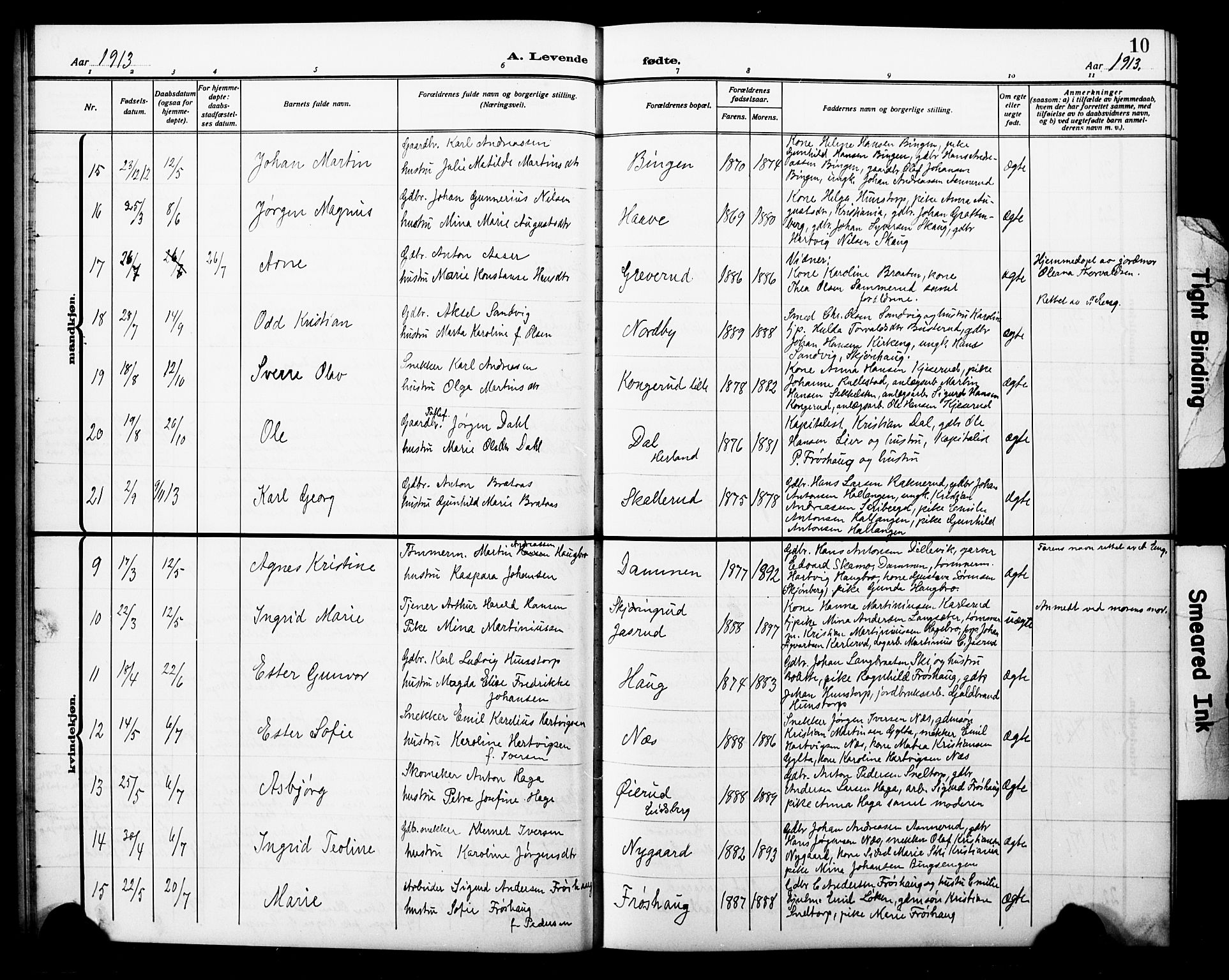 Trøgstad prestekontor Kirkebøker, AV/SAO-A-10925/G/Ga/L0002: Parish register (copy) no. I 2, 1911-1929, p. 10