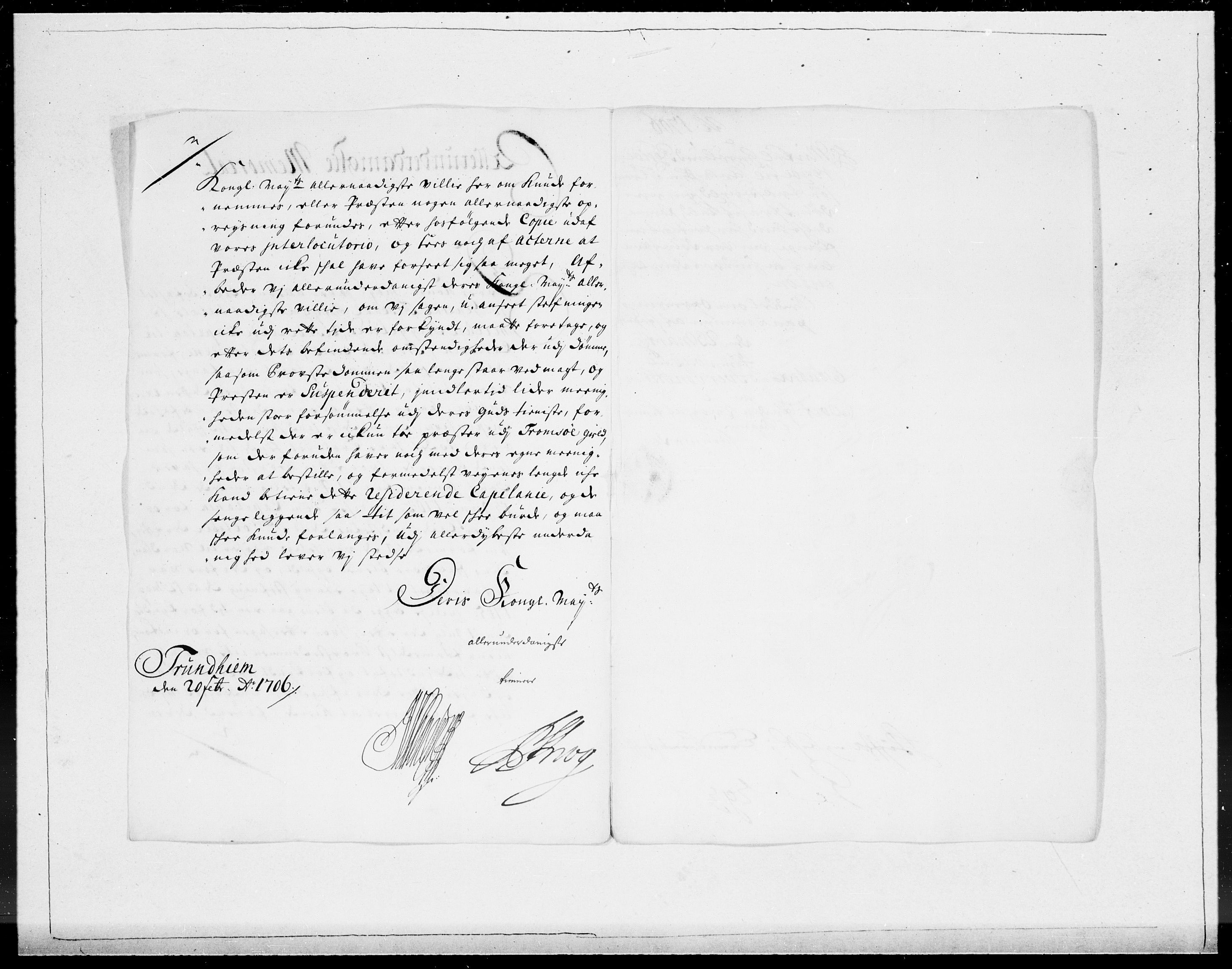 Danske Kanselli 1572-1799, AV/RA-EA-3023/F/Fc/Fcc/Fcca/L0060: Norske innlegg 1572-1799, Mgl. nov.-des., 1706, p. 178