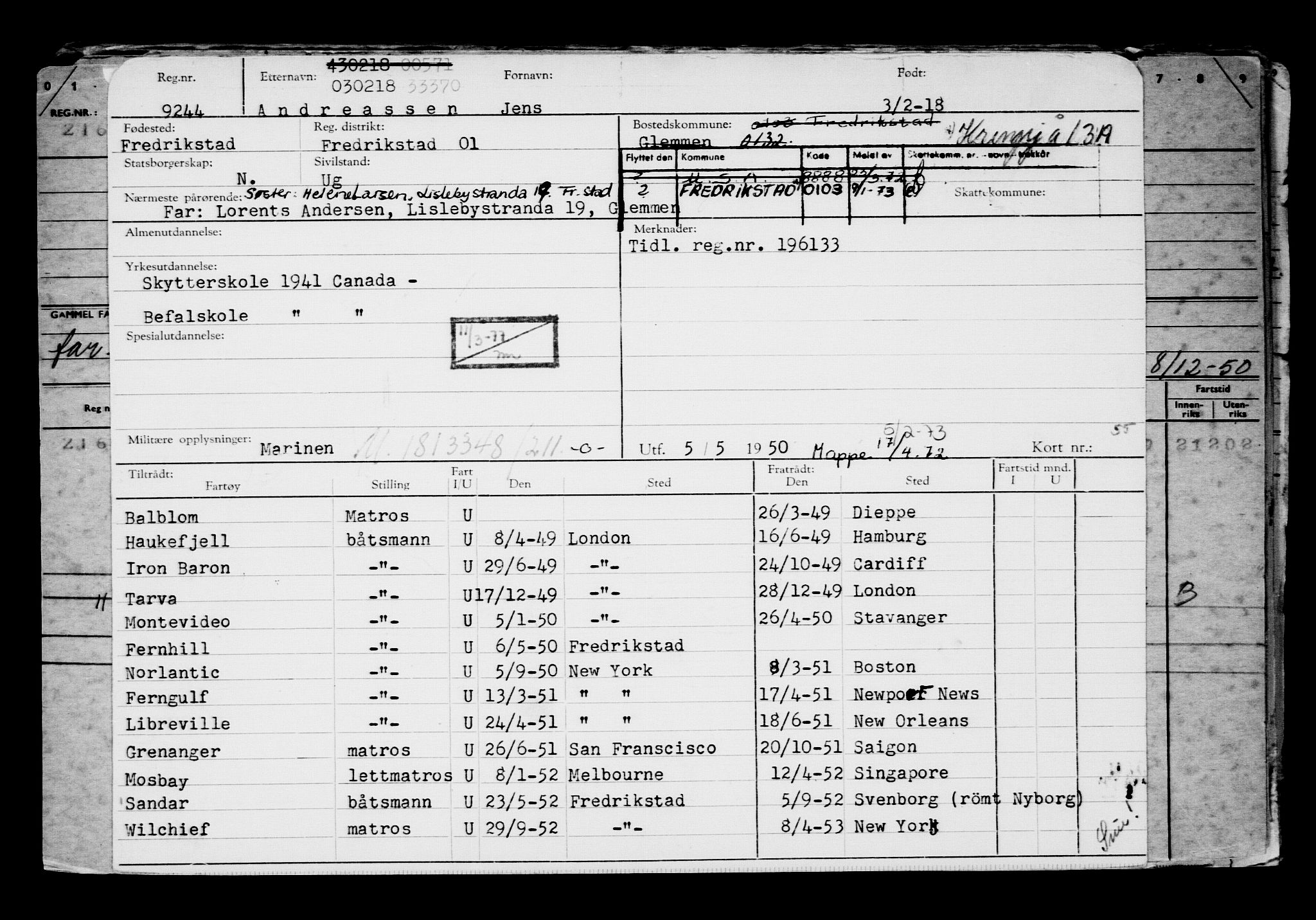 Direktoratet for sjømenn, AV/RA-S-3545/G/Gb/L0155: Hovedkort, 1918, p. 295