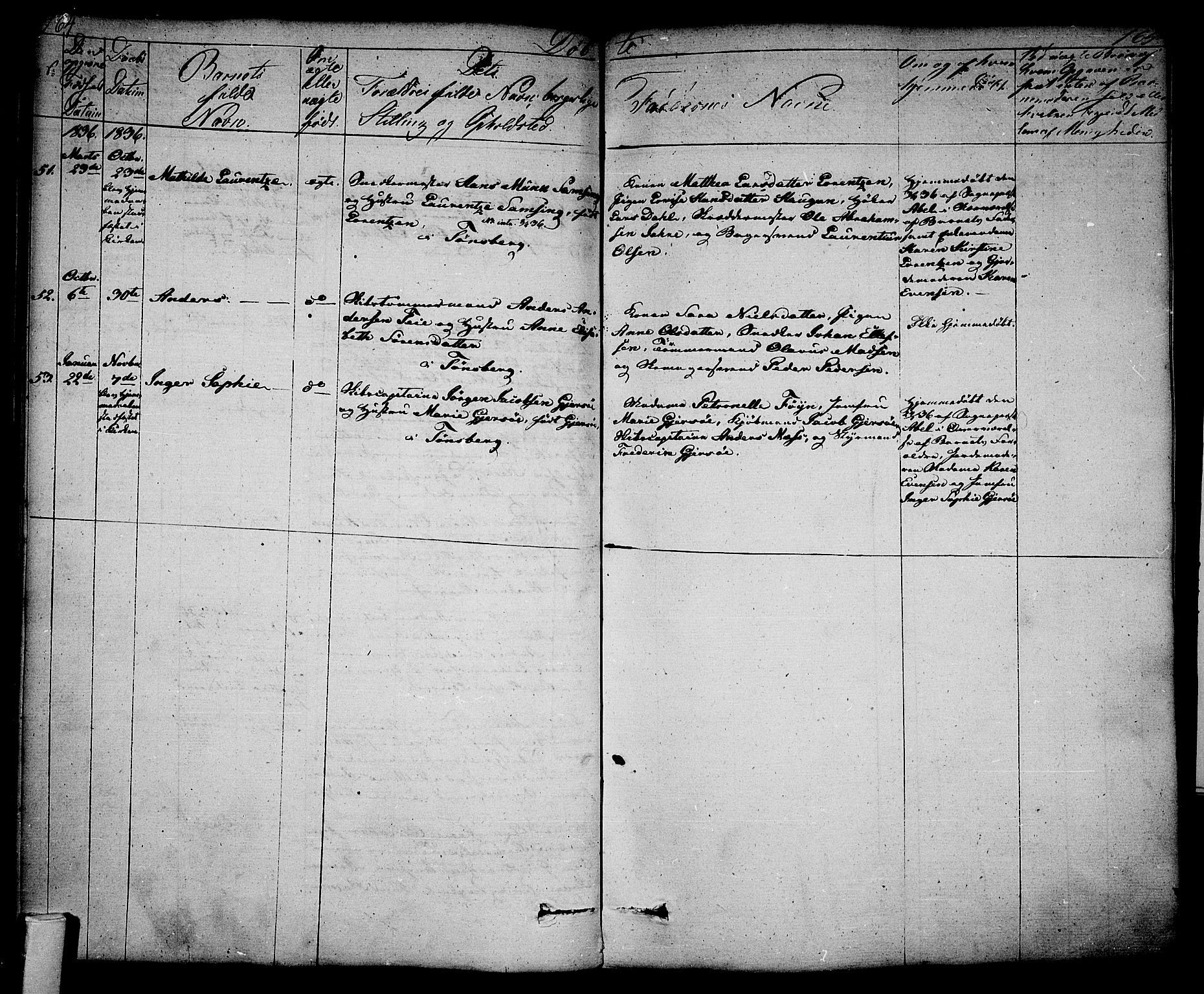 Tønsberg kirkebøker, AV/SAKO-A-330/F/Fa/L0005: Parish register (official) no. I 5, 1827-1836, p. 164-165