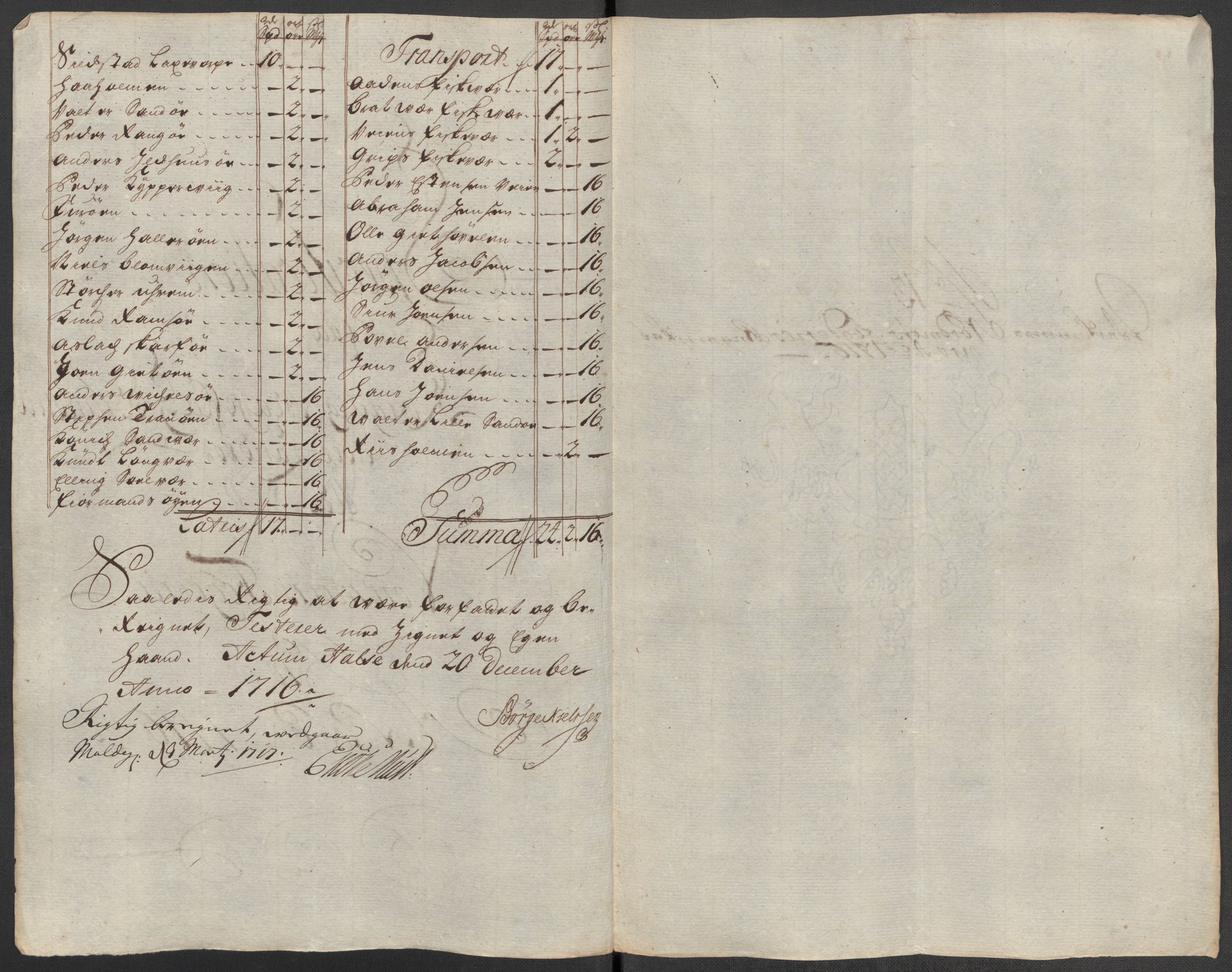 Rentekammeret inntil 1814, Reviderte regnskaper, Fogderegnskap, AV/RA-EA-4092/R56/L3749: Fogderegnskap Nordmøre, 1716, p. 118