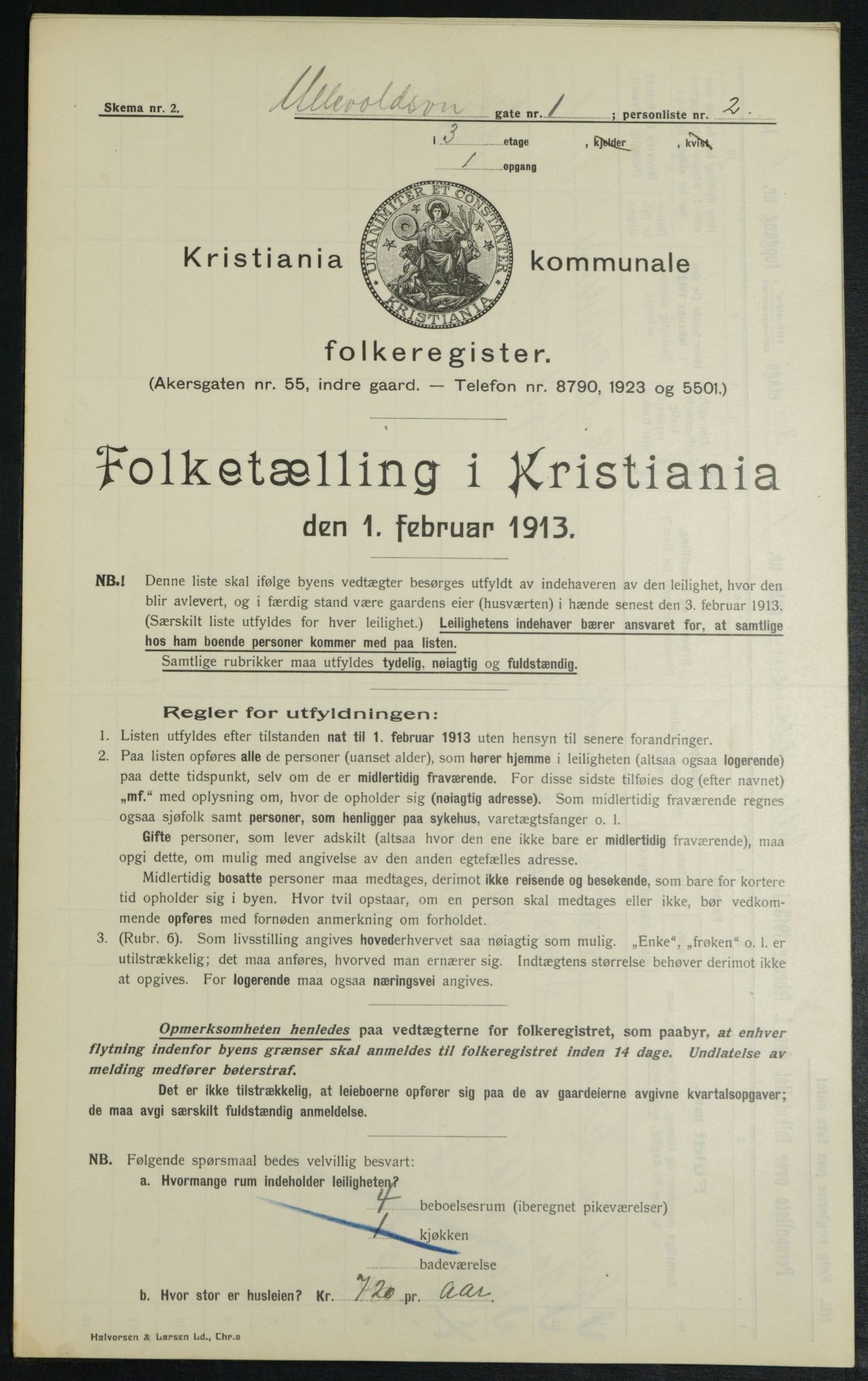 OBA, Municipal Census 1913 for Kristiania, 1913, p. 118791