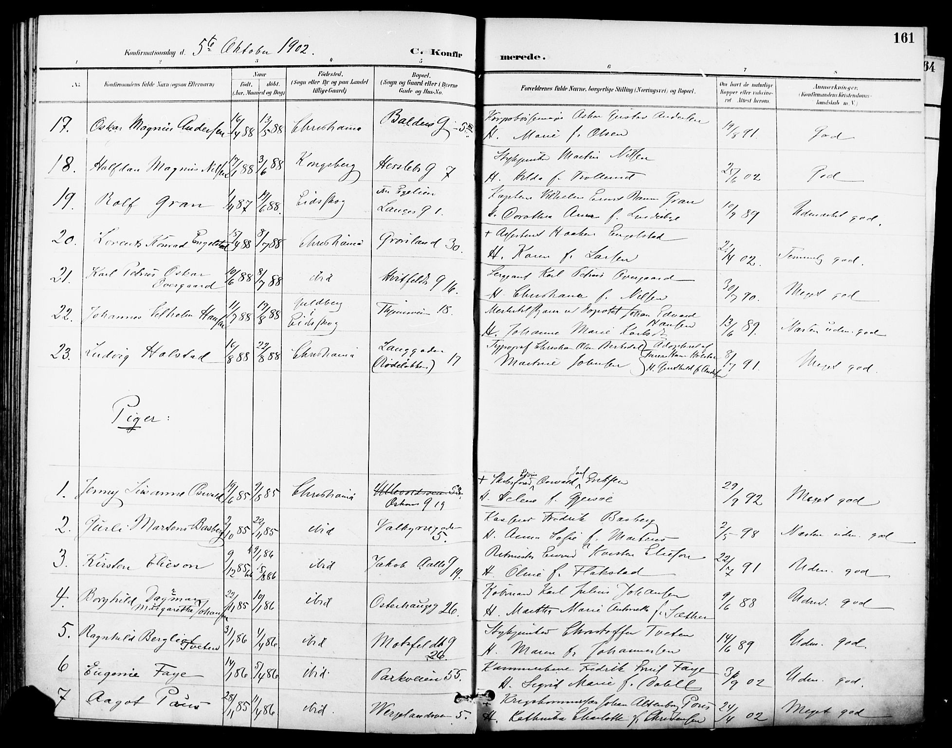 Garnisonsmenigheten Kirkebøker, AV/SAO-A-10846/F/Fa/L0013: Parish register (official) no. 13, 1894-1904, p. 161