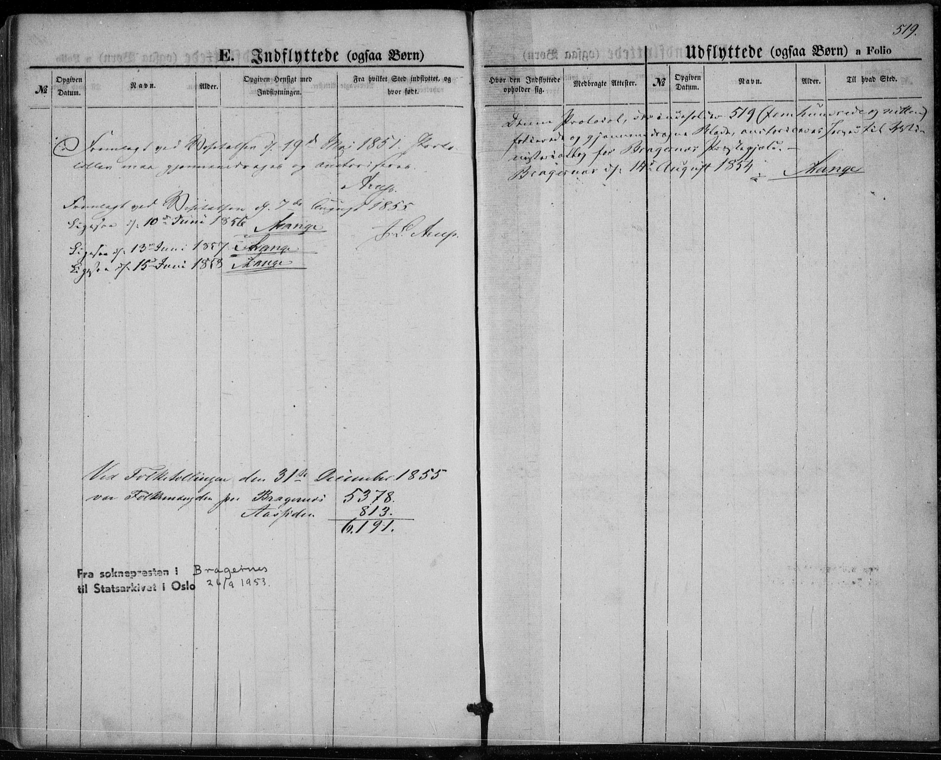 Bragernes kirkebøker, SAKO/A-6/F/Fb/L0002: Parish register (official) no. II 2, 1848-1859, p. 519