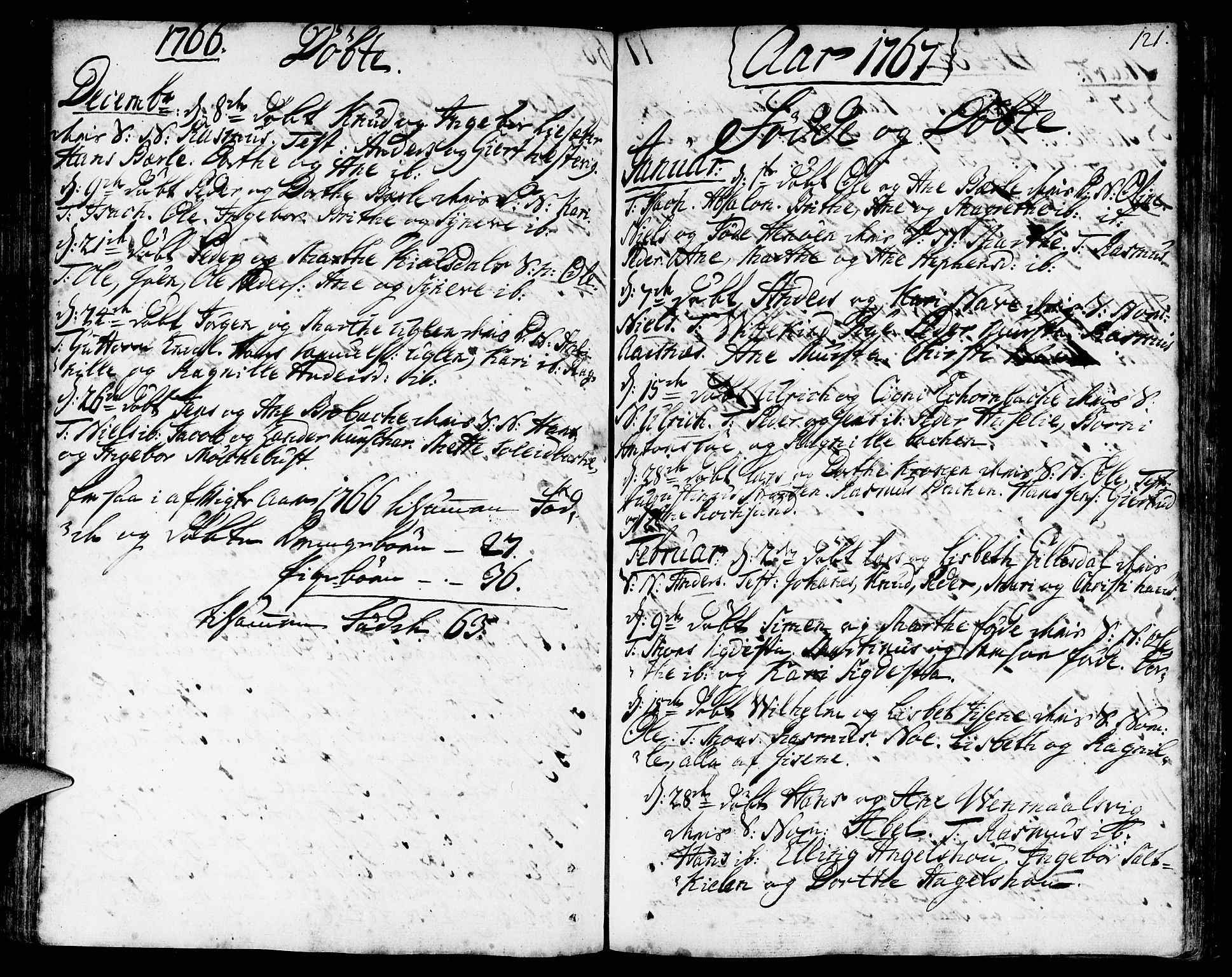 Davik sokneprestembete, SAB/A-79701/H/Haa/Haaa/L0002: Parish register (official) no. A 2, 1742-1816, p. 121