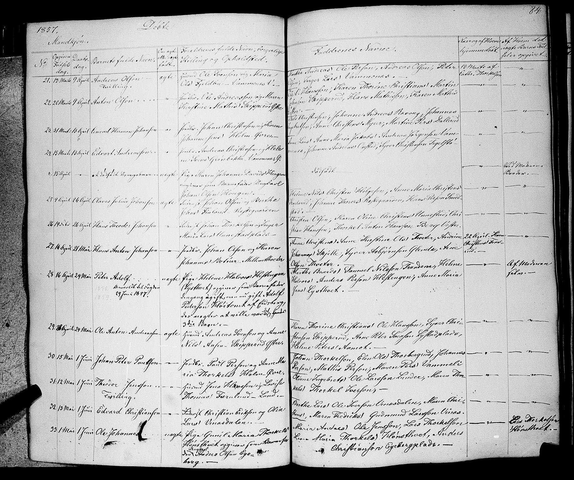 Skiptvet prestekontor Kirkebøker, AV/SAO-A-20009/F/Fa/L0006: Parish register (official) no. 6, 1839-1860, p. 84