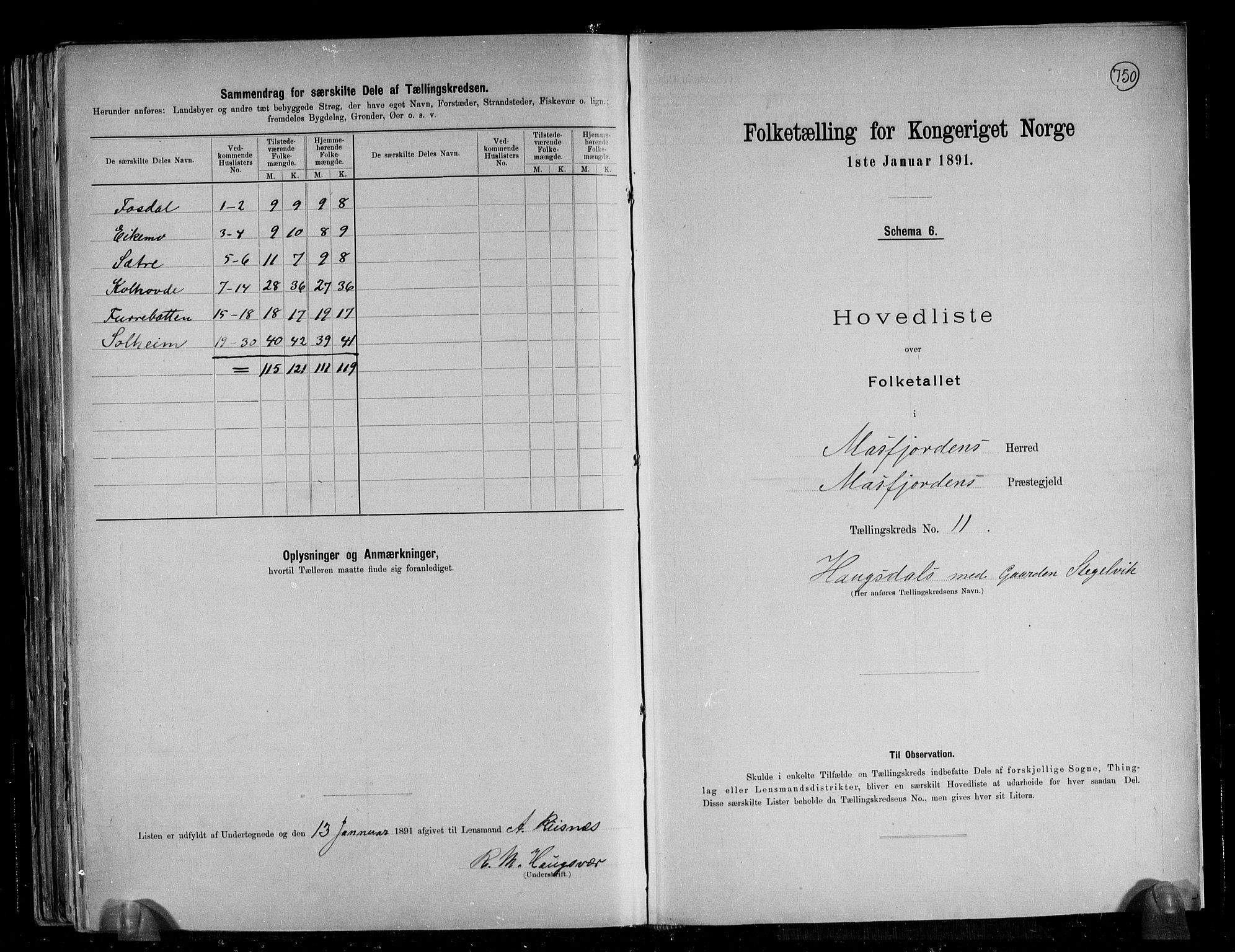 RA, 1891 census for 1266 Masfjorden, 1891, p. 25