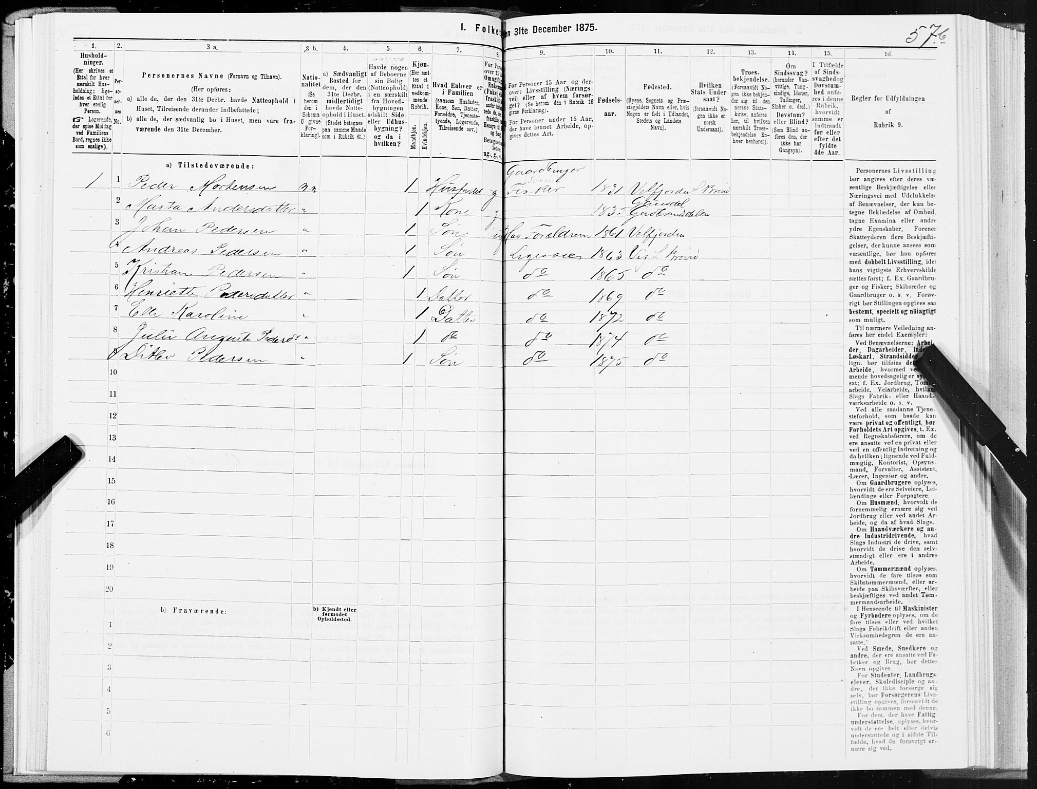 SAT, 1875 census for 1814P Brønnøy, 1875, p. 1057