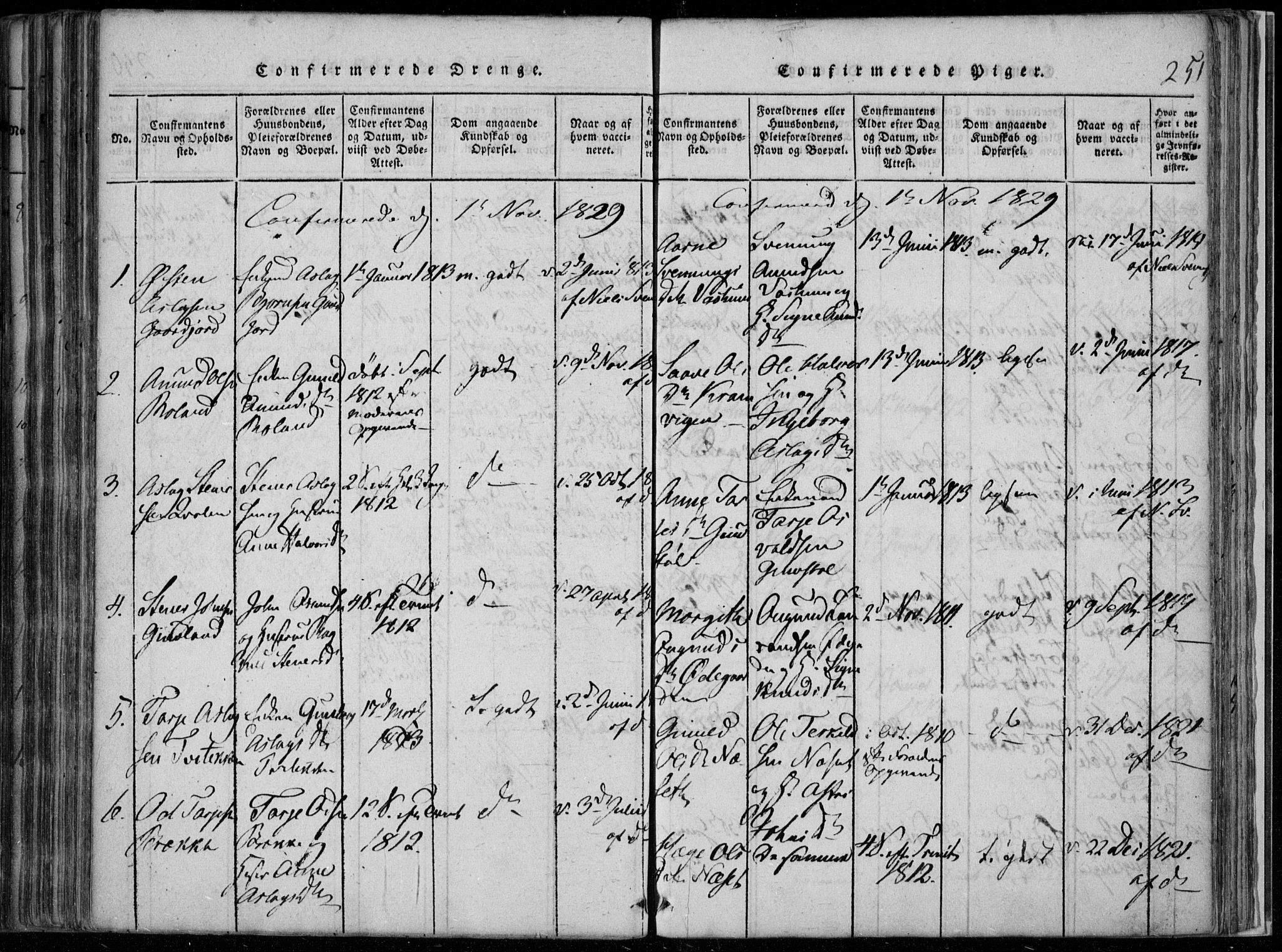 Rauland kirkebøker, SAKO/A-292/F/Fa/L0001: Parish register (official) no. 1, 1814-1859, p. 251