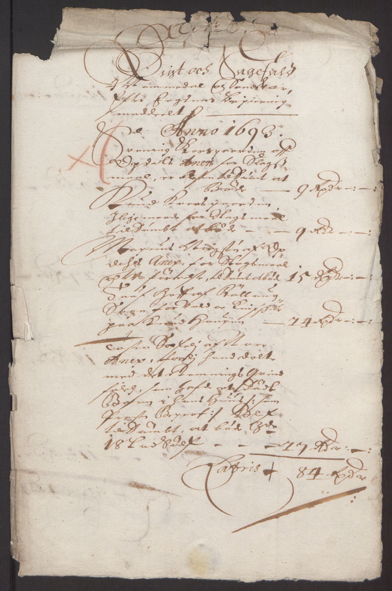 Rentekammeret inntil 1814, Reviderte regnskaper, Fogderegnskap, RA/EA-4092/R24/L1575: Fogderegnskap Numedal og Sandsvær, 1692-1695, p. 141