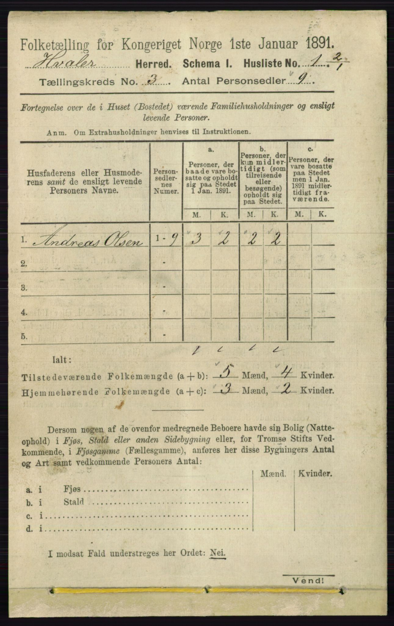 RA, 1891 census for 0111 Hvaler, 1891, p. 1740