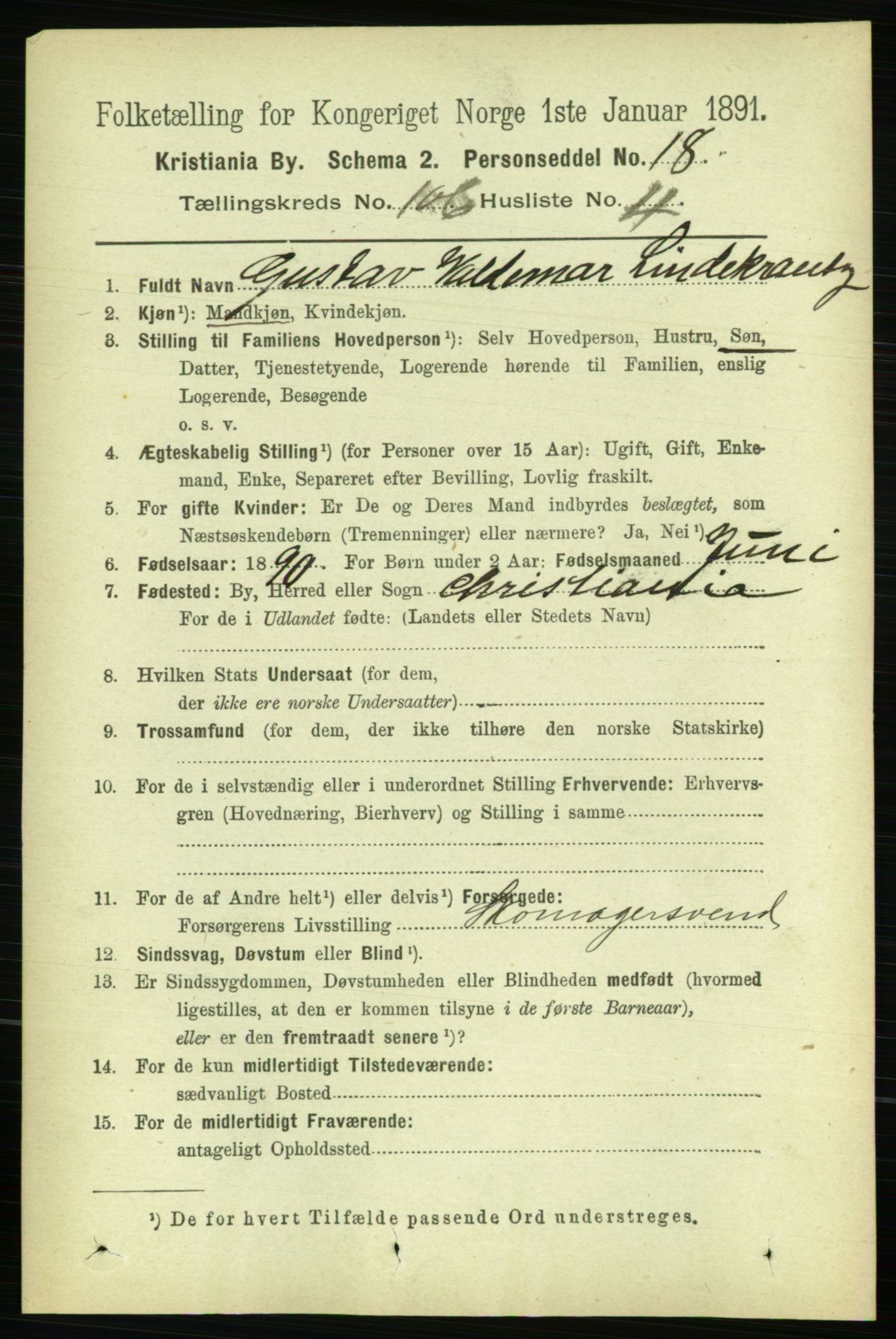 RA, 1891 census for 0301 Kristiania, 1891, p. 53908