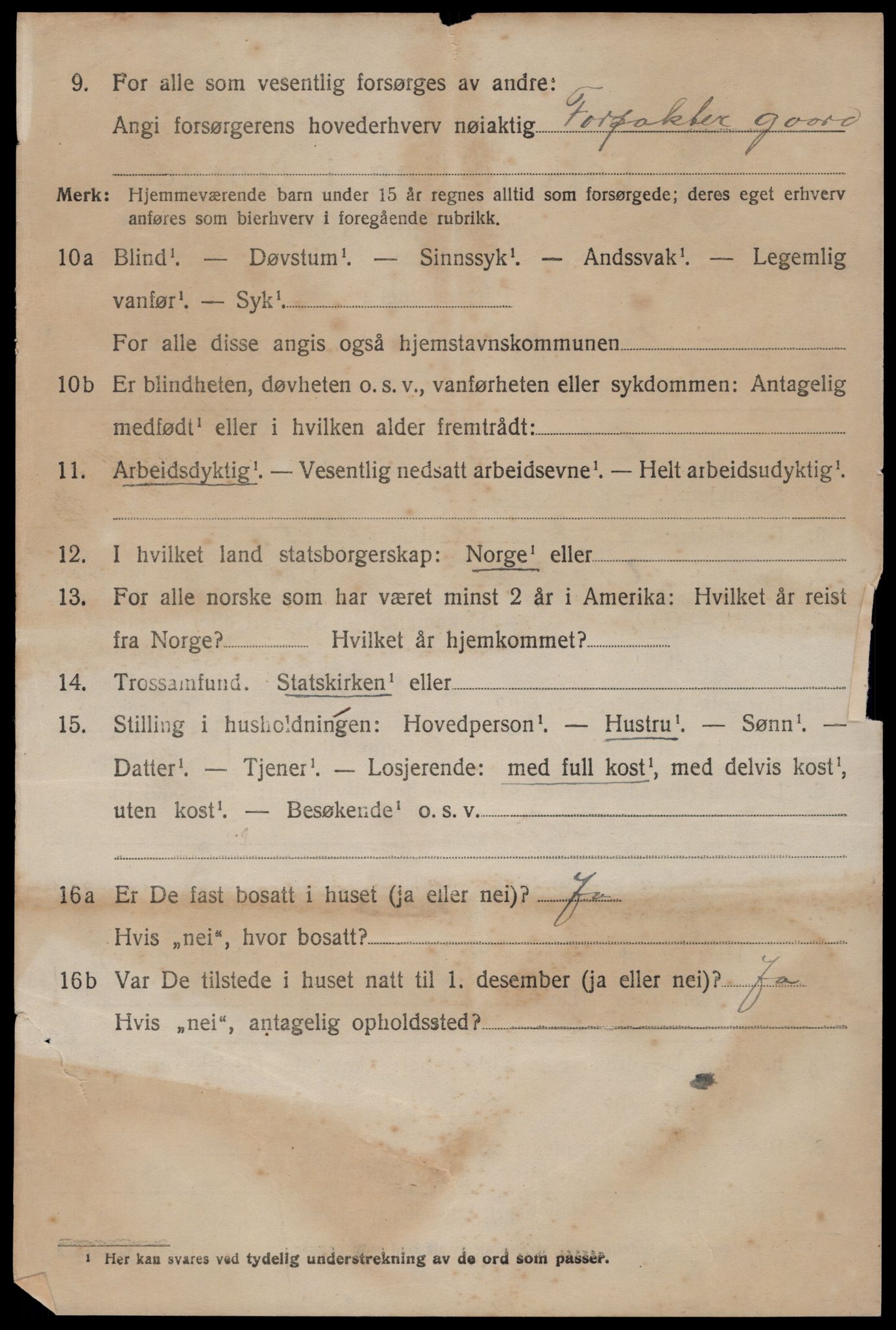 SAST, 1920 census for Tysvær, 1920, p. 1689