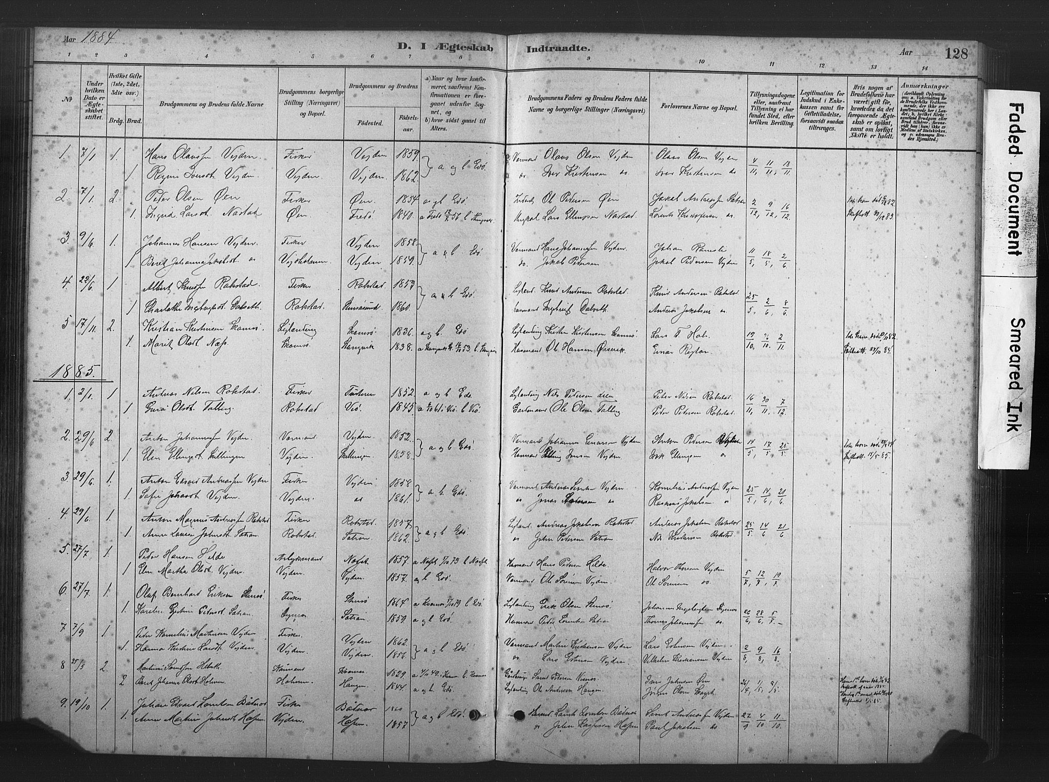 Ministerialprotokoller, klokkerbøker og fødselsregistre - Møre og Romsdal, AV/SAT-A-1454/583/L0954: Parish register (official) no. 583A01, 1880-1906, p. 128