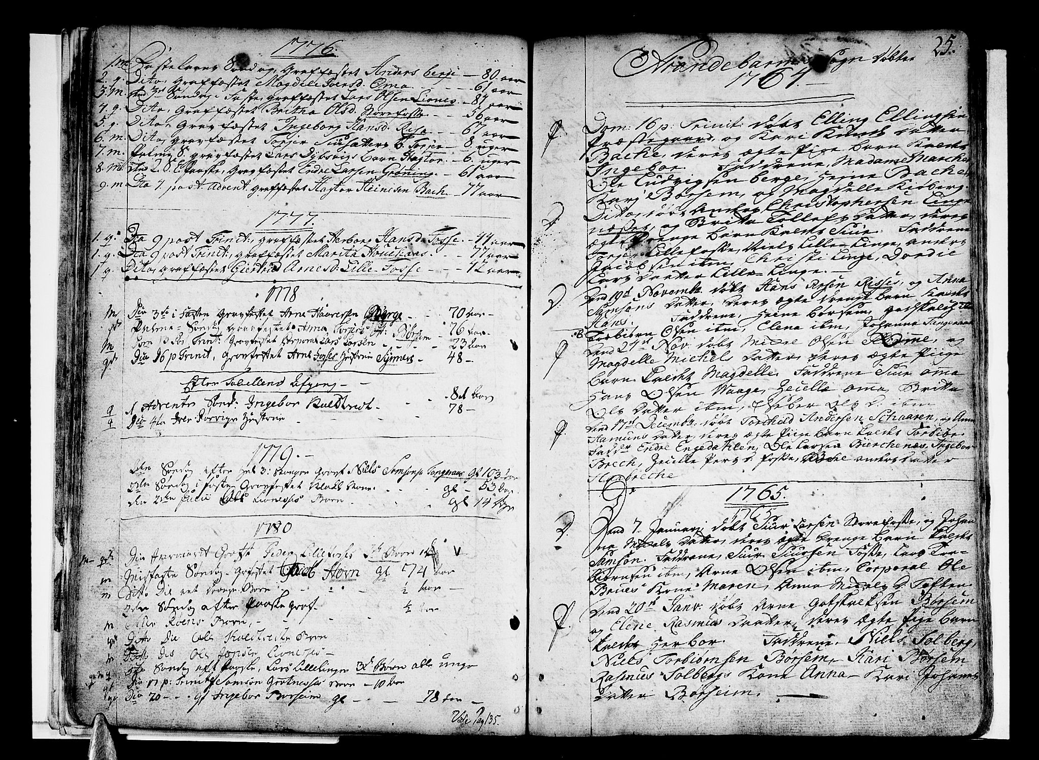 Strandebarm sokneprestembete, SAB/A-78401/H/Haa: Parish register (official) no. A 3 /1, 1750-1787, p. 25