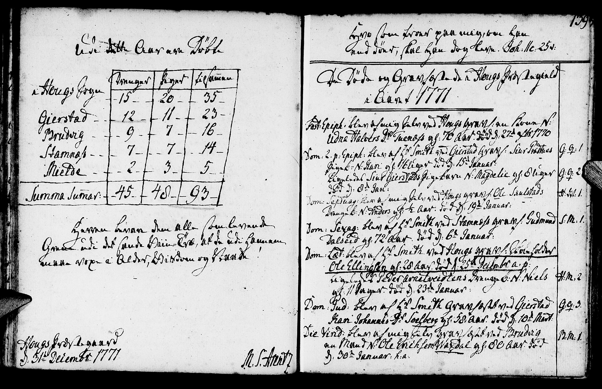 Haus sokneprestembete, AV/SAB-A-75601/H/Haa: Parish register (official) no. A 9, 1767-1781, p. 138-139