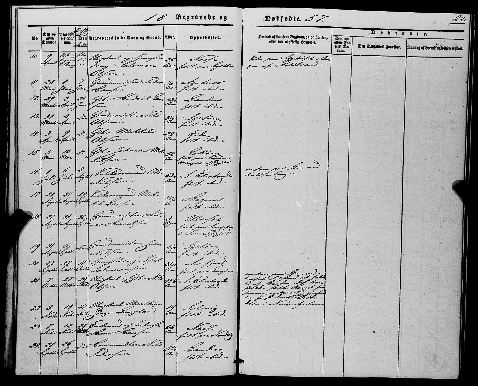 Fjell sokneprestembete, SAB/A-75301/H/Haa: Parish register (official) no. A 7, 1847-1877, p. 22