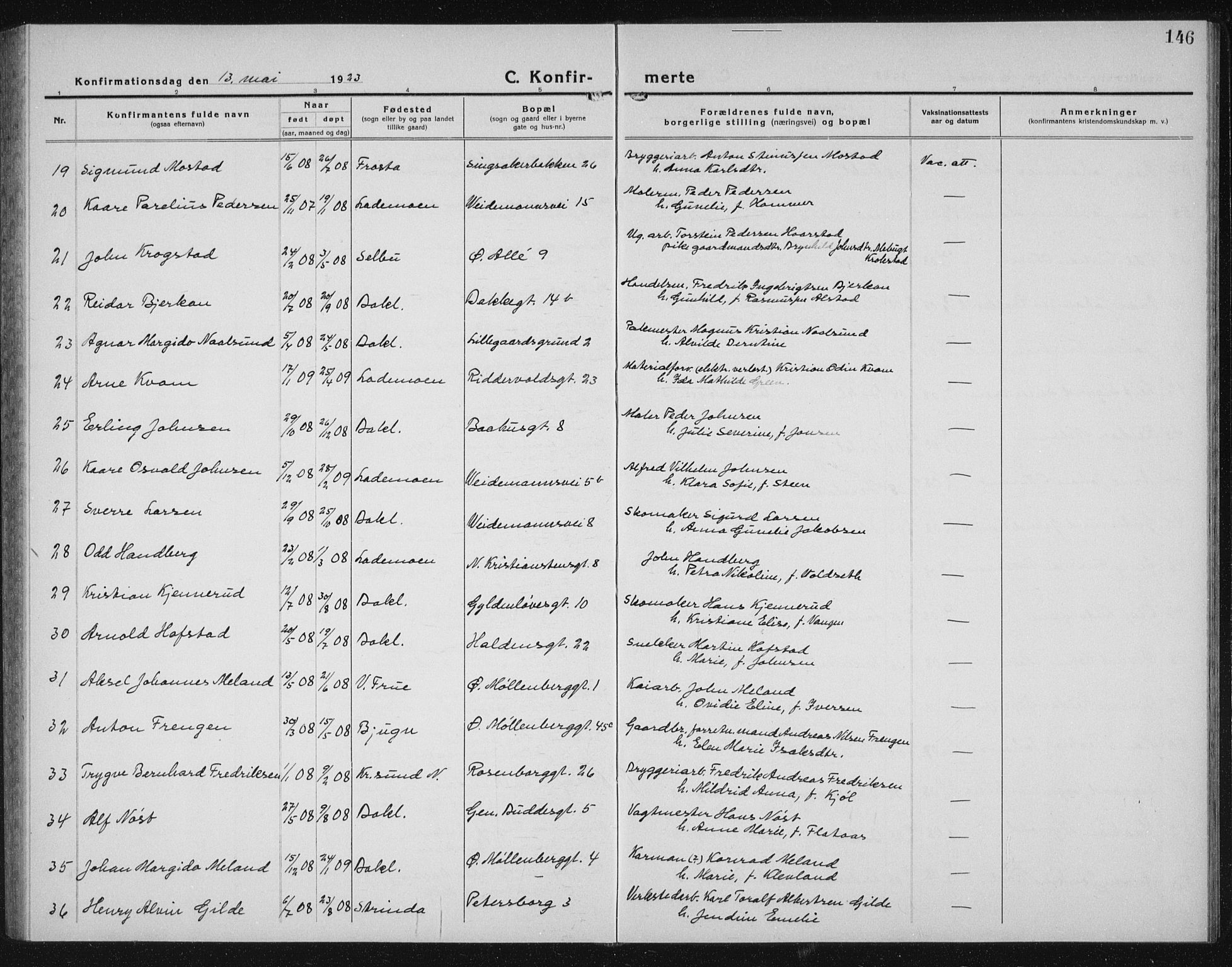 Ministerialprotokoller, klokkerbøker og fødselsregistre - Sør-Trøndelag, SAT/A-1456/604/L0227: Parish register (copy) no. 604C10, 1923-1942, p. 146