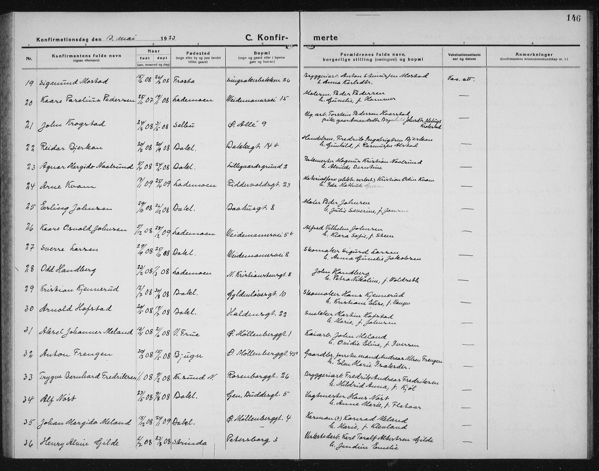 Ministerialprotokoller, klokkerbøker og fødselsregistre - Sør-Trøndelag, AV/SAT-A-1456/604/L0227: Parish register (copy) no. 604C10, 1923-1942, p. 146