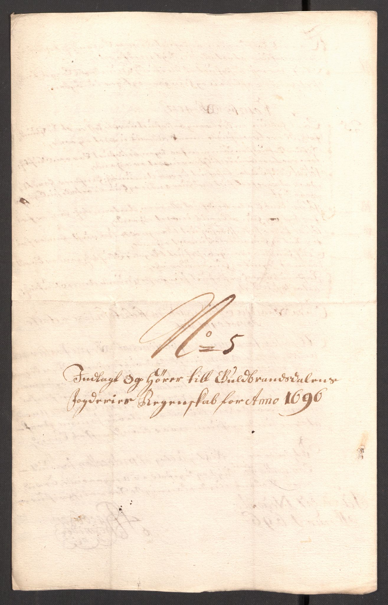Rentekammeret inntil 1814, Reviderte regnskaper, Fogderegnskap, RA/EA-4092/R17/L1170: Fogderegnskap Gudbrandsdal, 1696-1697, p. 50