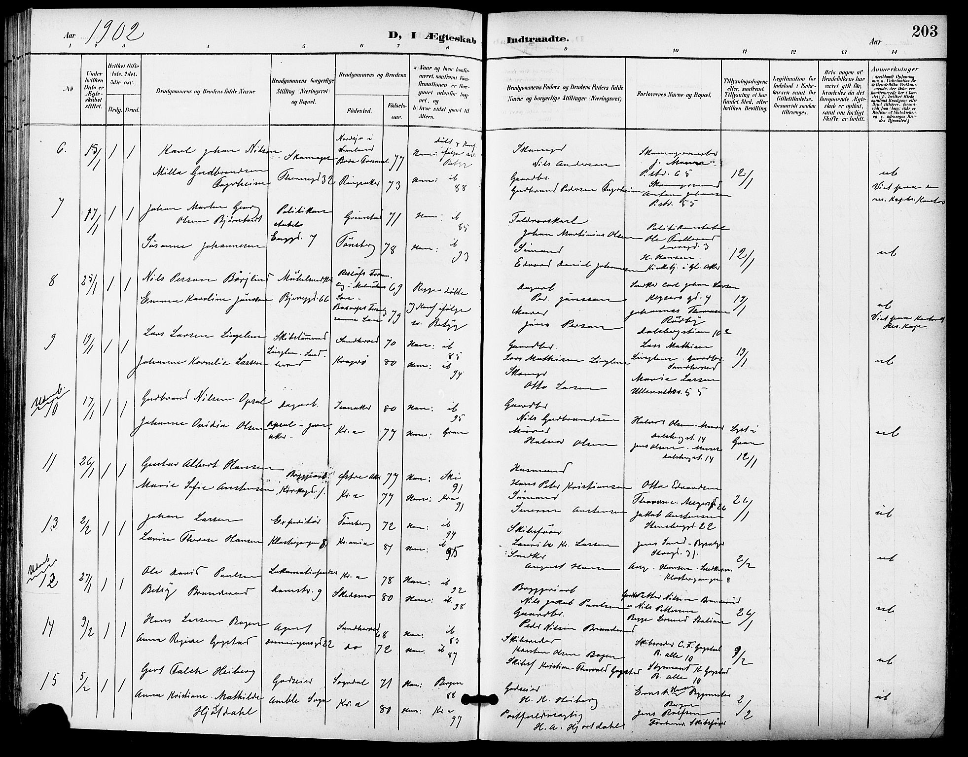 Gamle Aker prestekontor Kirkebøker, SAO/A-10617a/F/L0012: Parish register (official) no. 12, 1898-1910, p. 203