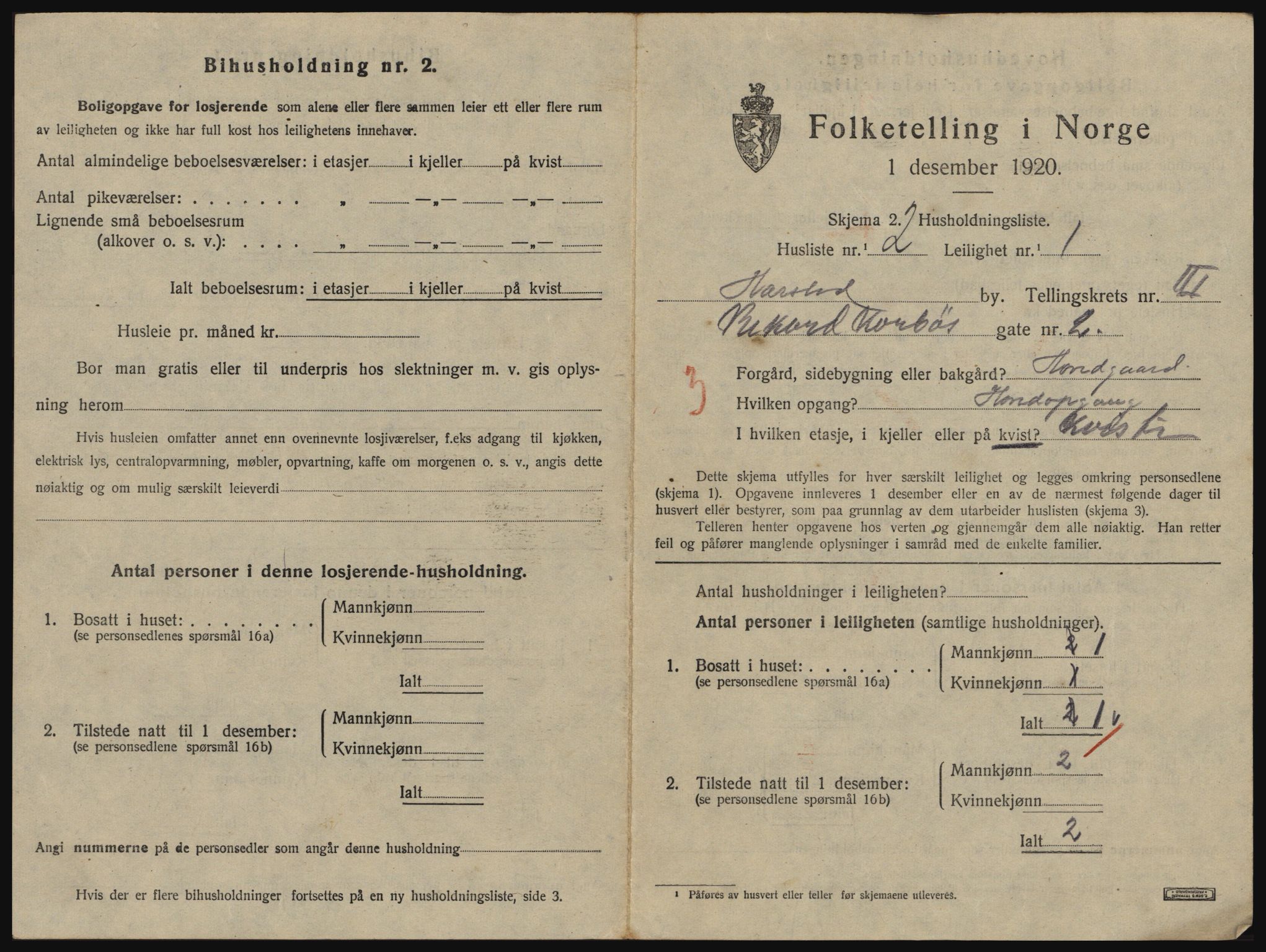 SATØ, 1920 census for Harstad, 1920, p. 1229