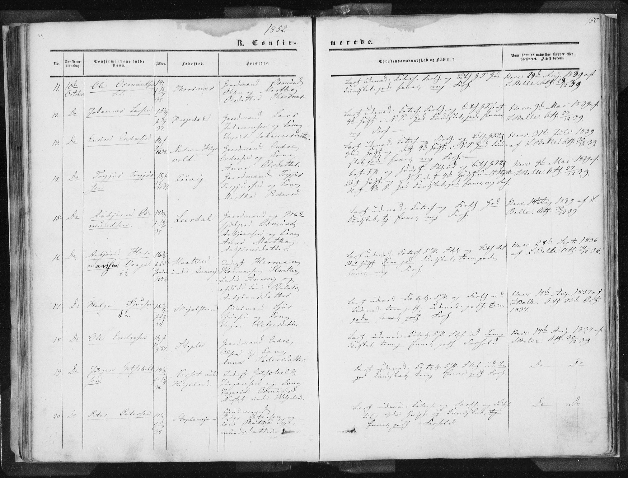 Vikedal sokneprestkontor, AV/SAST-A-101840/01/IV: Parish register (official) no. A 6.1, 1851-1867, p. 150