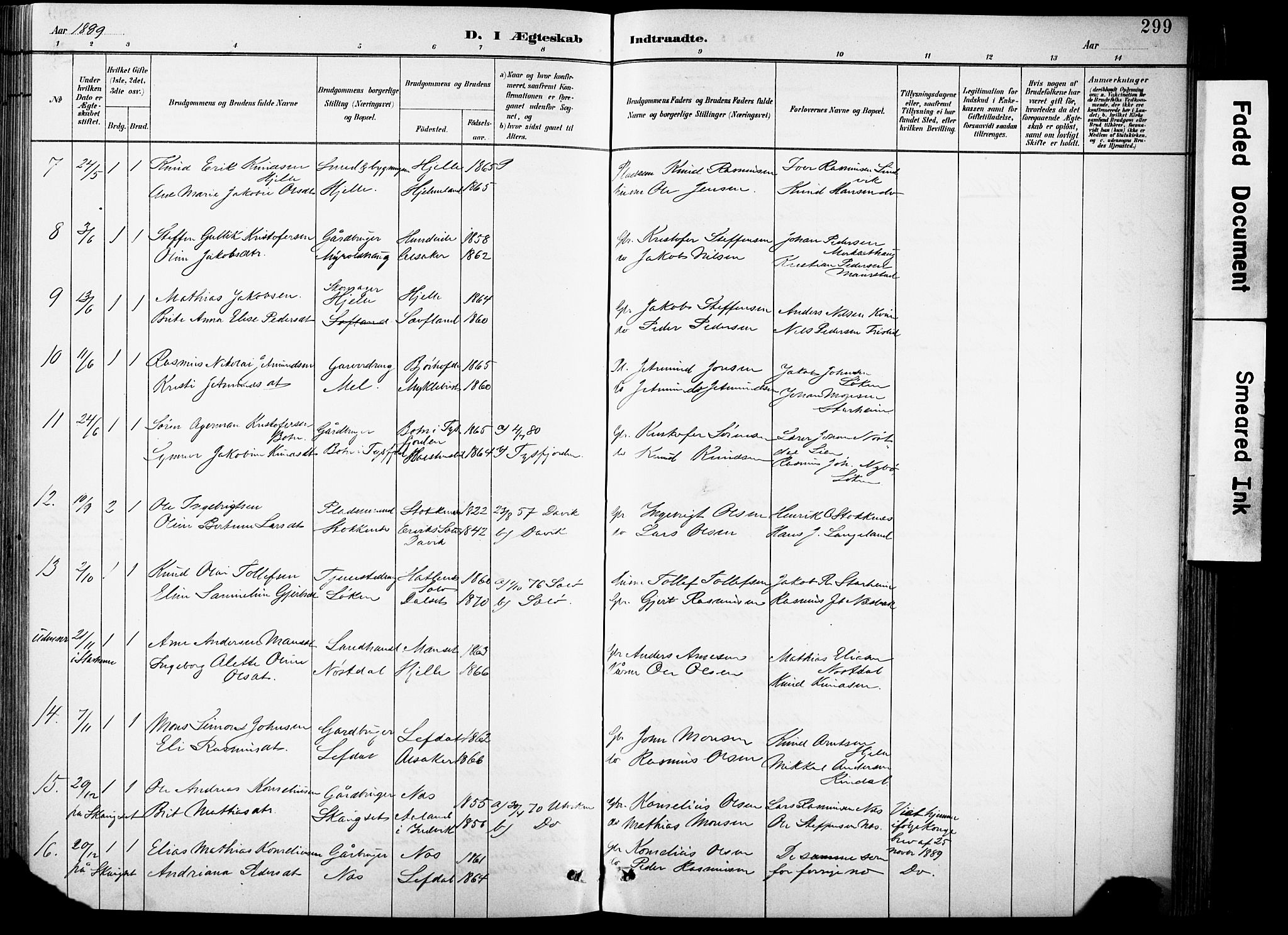 Eid sokneprestembete, AV/SAB-A-82301/H/Hab/Habb/L0002: Parish register (copy) no. B 2, 1882-1907, p. 299