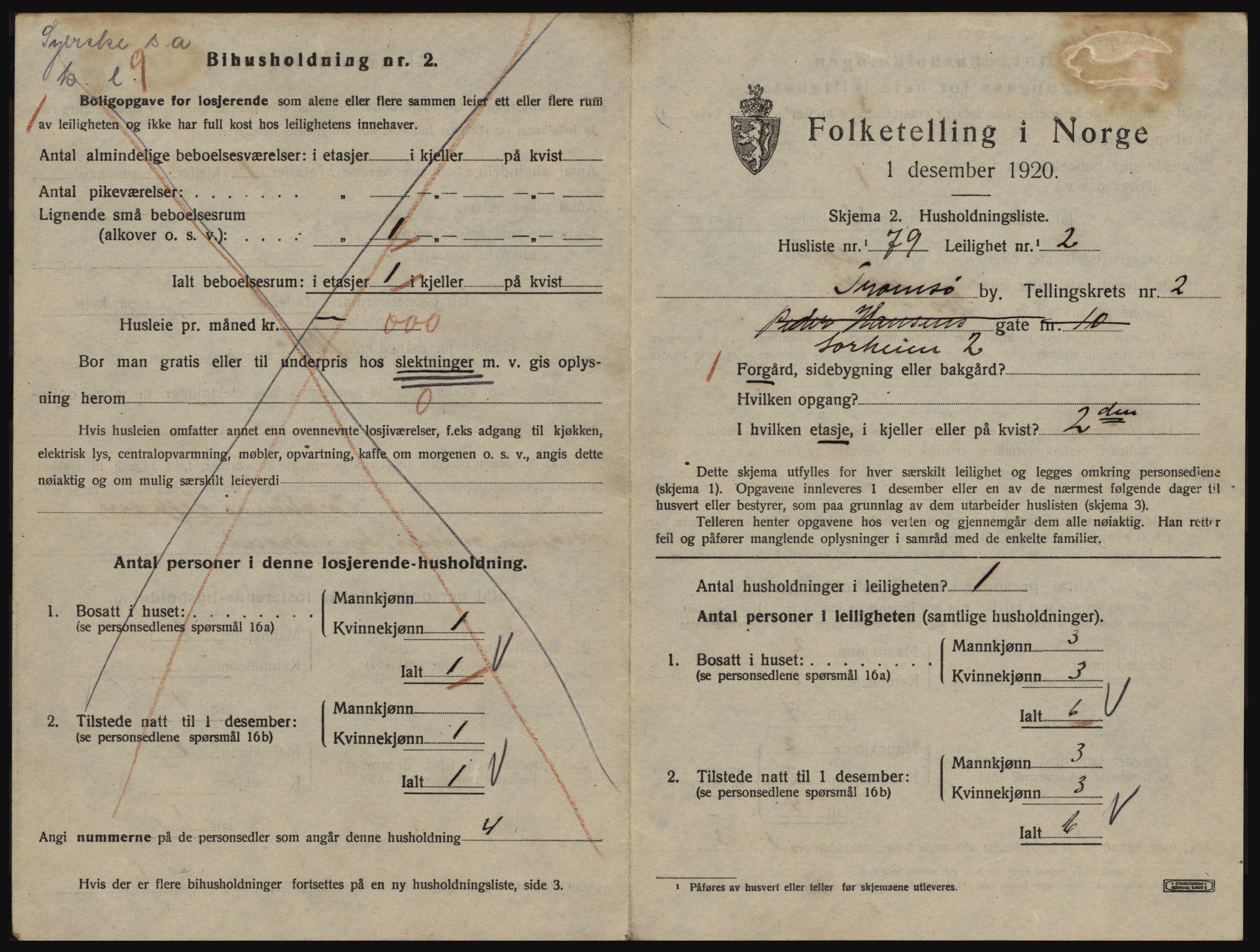 SATØ, 1920 census for Tromsø, 1920, p. 3045