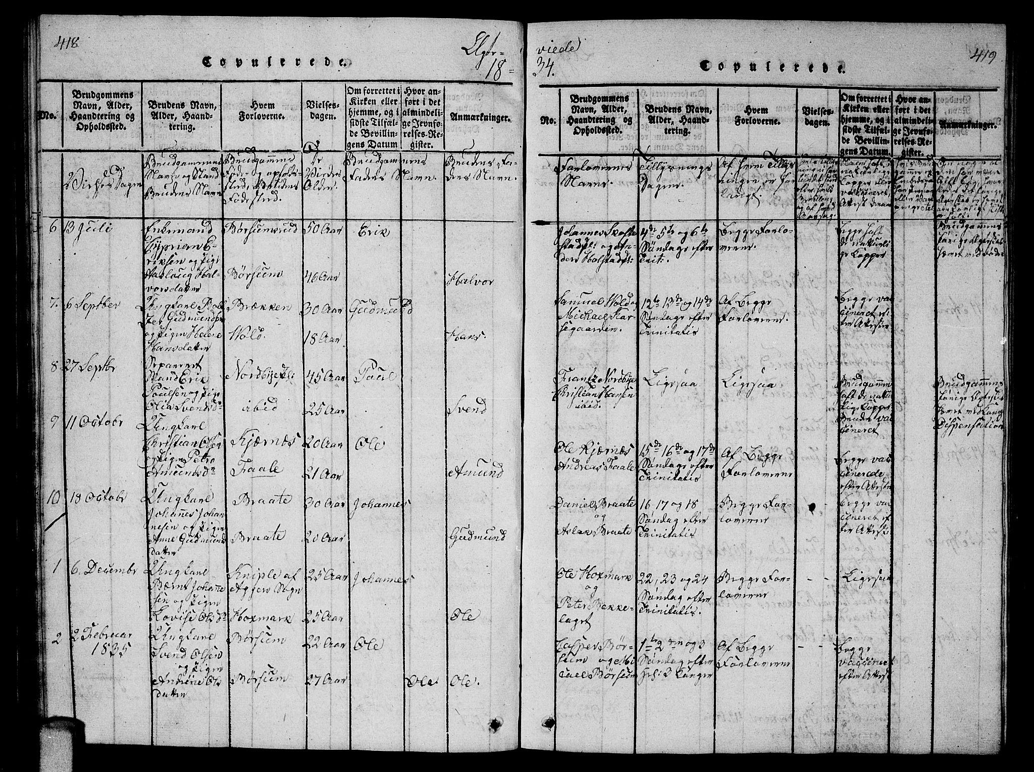 Ås prestekontor Kirkebøker, SAO/A-10894/G/Ga/L0002: Parish register (copy) no. I 2, 1820-1836, p. 418-419
