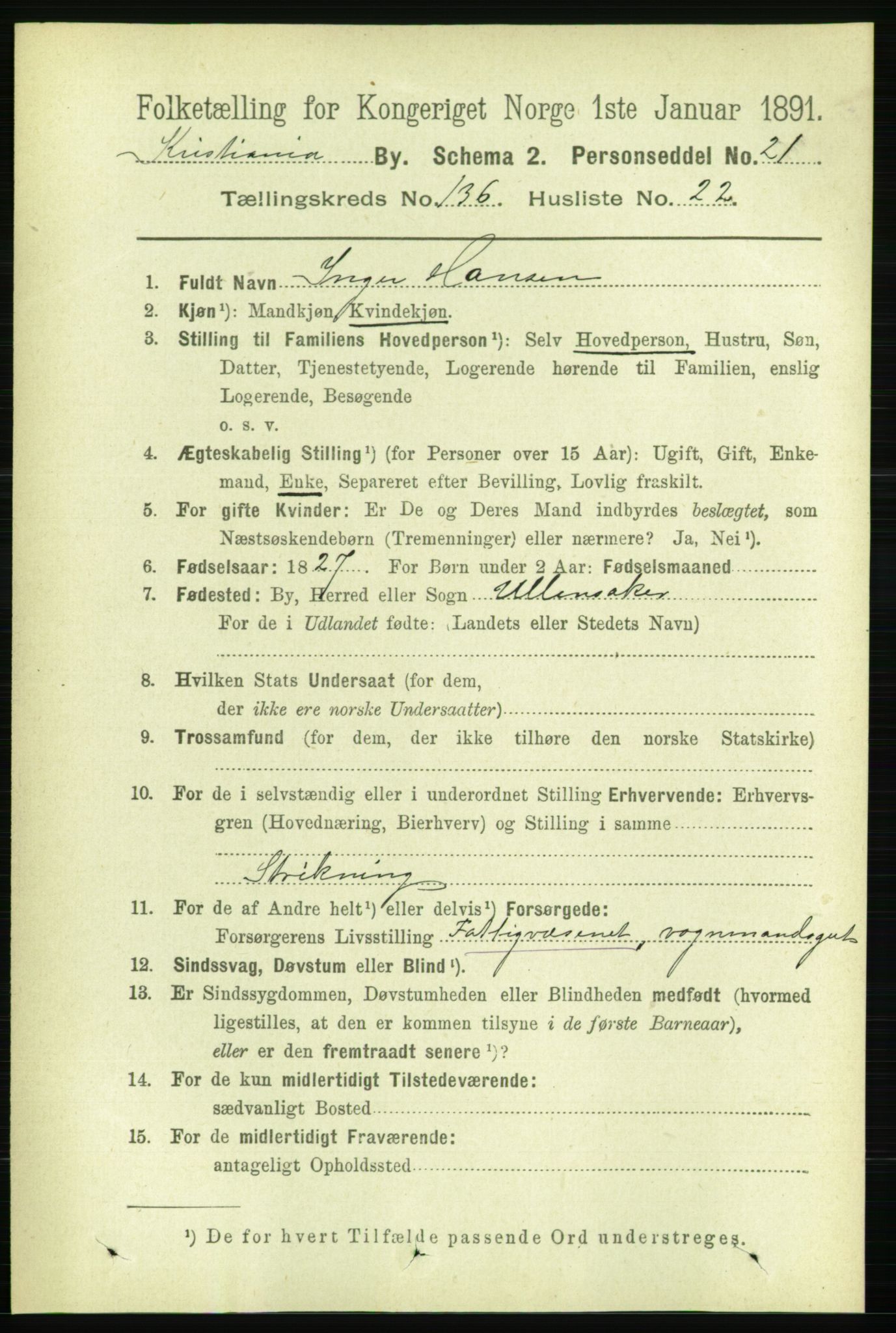 RA, 1891 census for 0301 Kristiania, 1891, p. 75842
