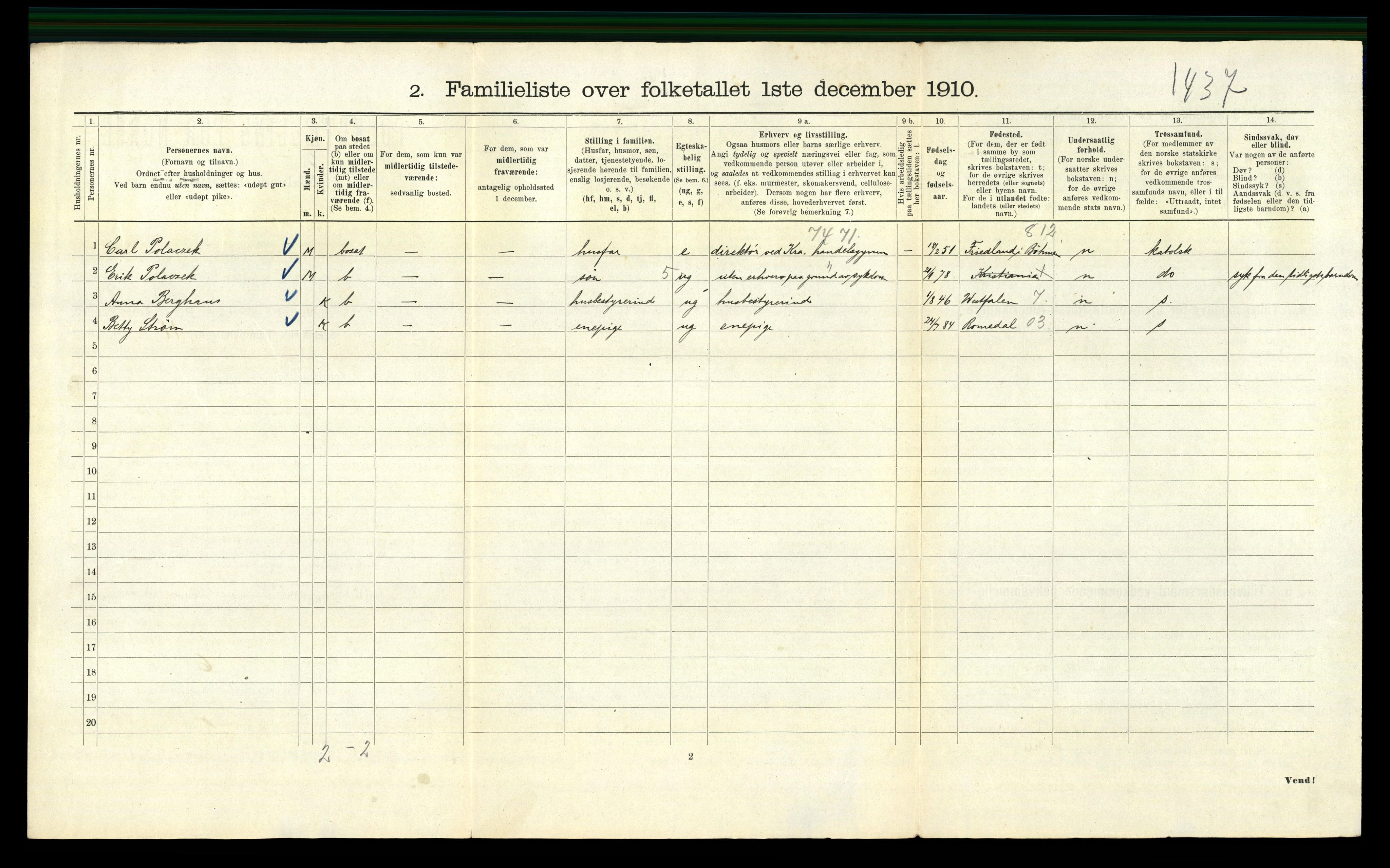 RA, 1910 census for Kristiania, 1910, p. 3194