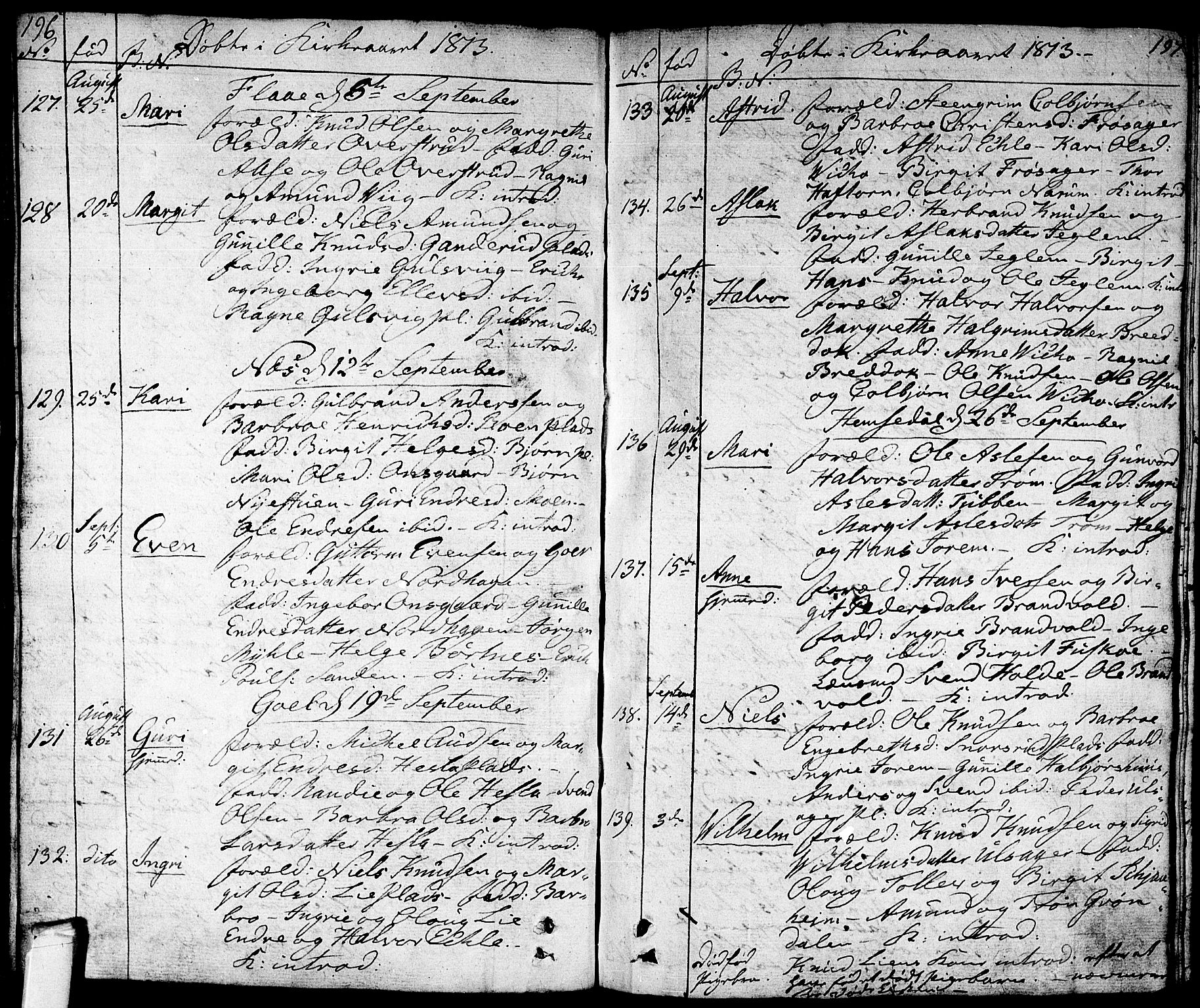 Nes kirkebøker, AV/SAKO-A-236/F/Fa/L0006: Parish register (official) no. 6, 1808-1814, p. 196-197