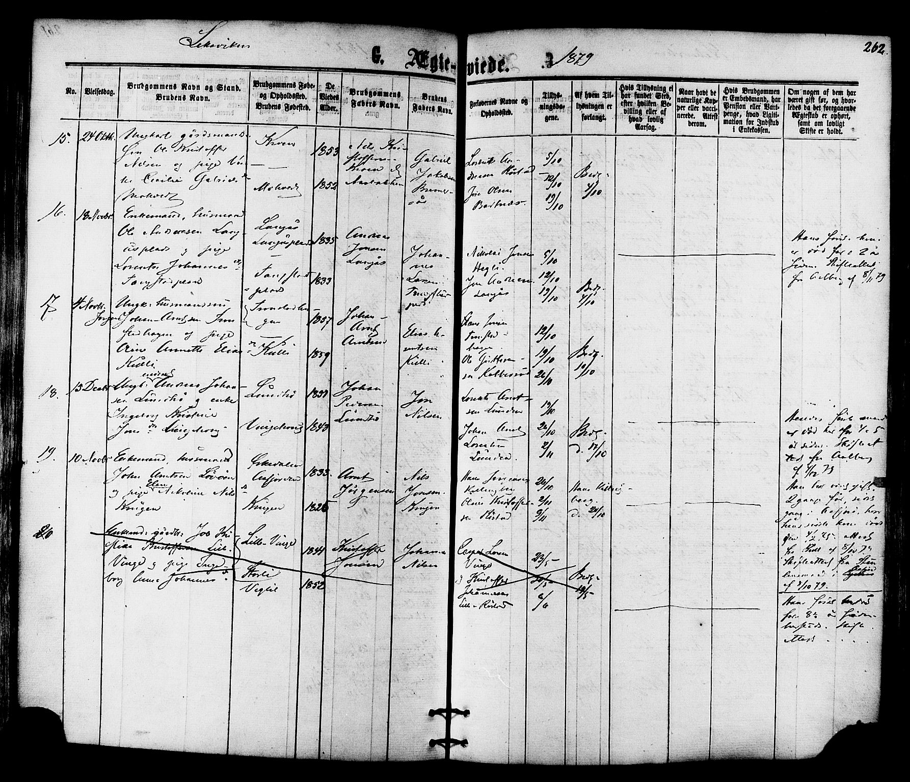 Ministerialprotokoller, klokkerbøker og fødselsregistre - Nord-Trøndelag, SAT/A-1458/701/L0009: Parish register (official) no. 701A09 /1, 1864-1882, p. 262