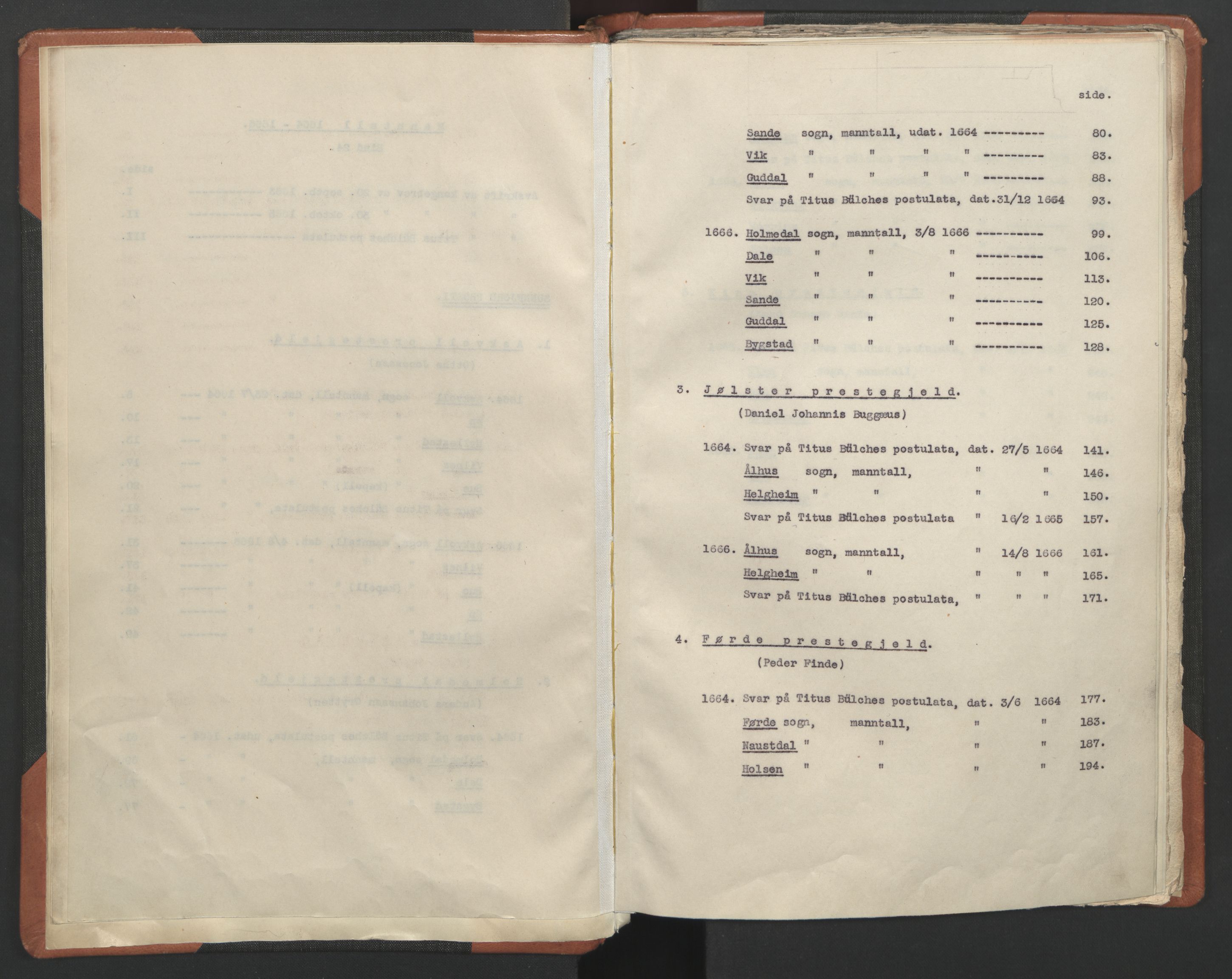 RA, Vicar's Census 1664-1666, no. 24: Sunnfjord deanery, 1664-1666