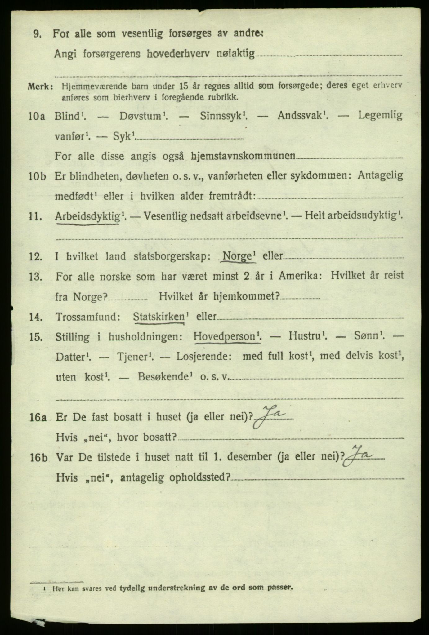 SAB, 1920 census for Gulen, 1920, p. 5402