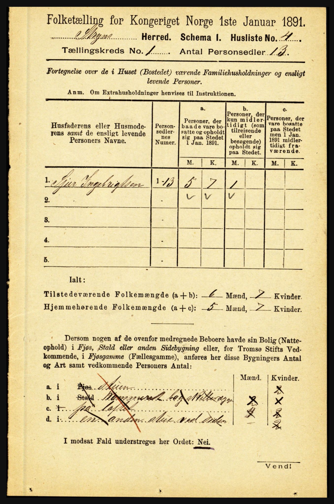 RA, 1891 census for 1448 Stryn, 1891, p. 32