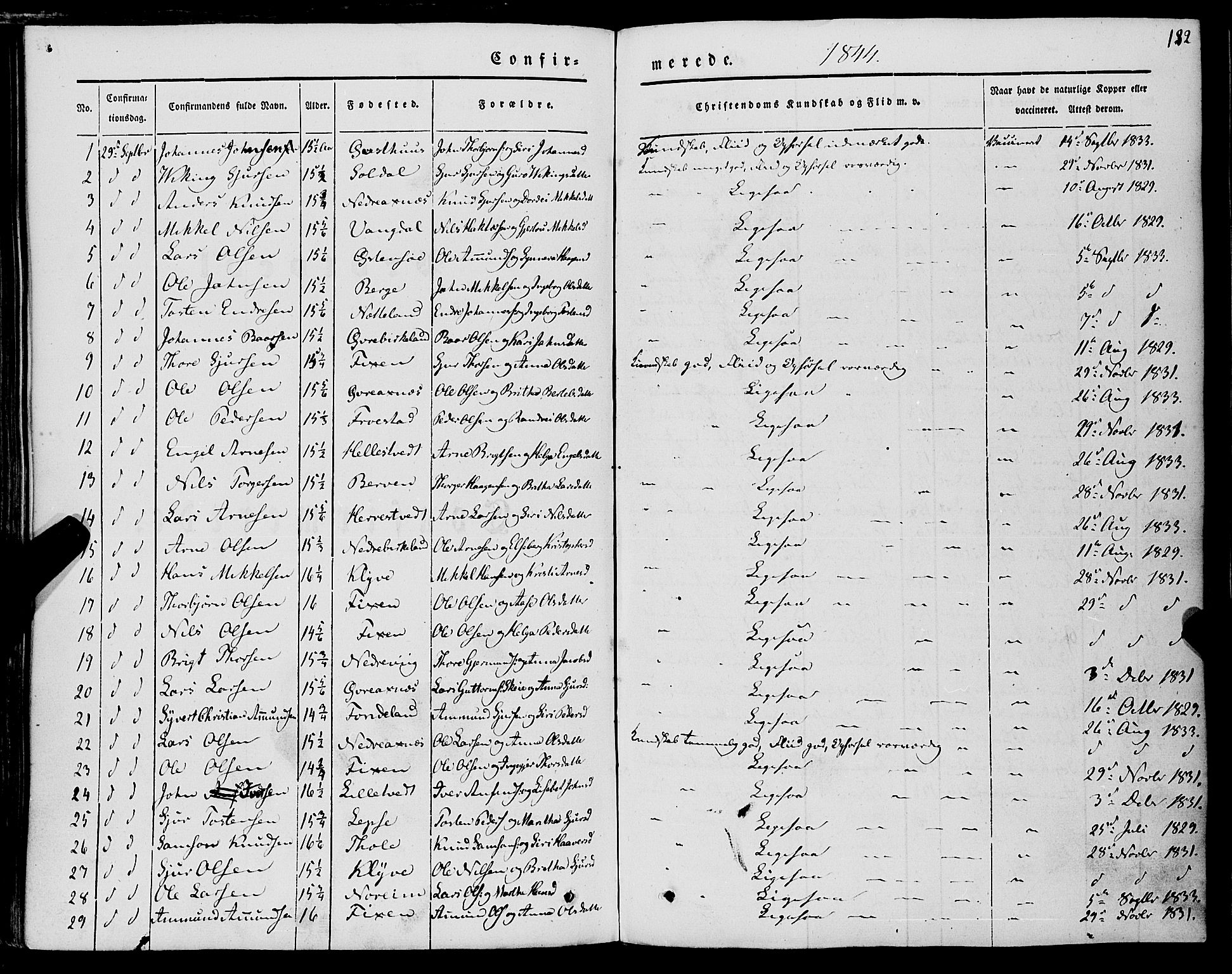 Kvam sokneprestembete, AV/SAB-A-76201/H/Haa: Parish register (official) no. A 8, 1844-1863, p. 182