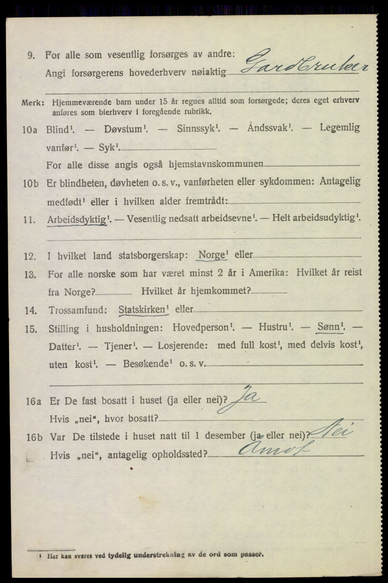 SAH, 1920 census for Stor-Elvdal, 1920, p. 1487