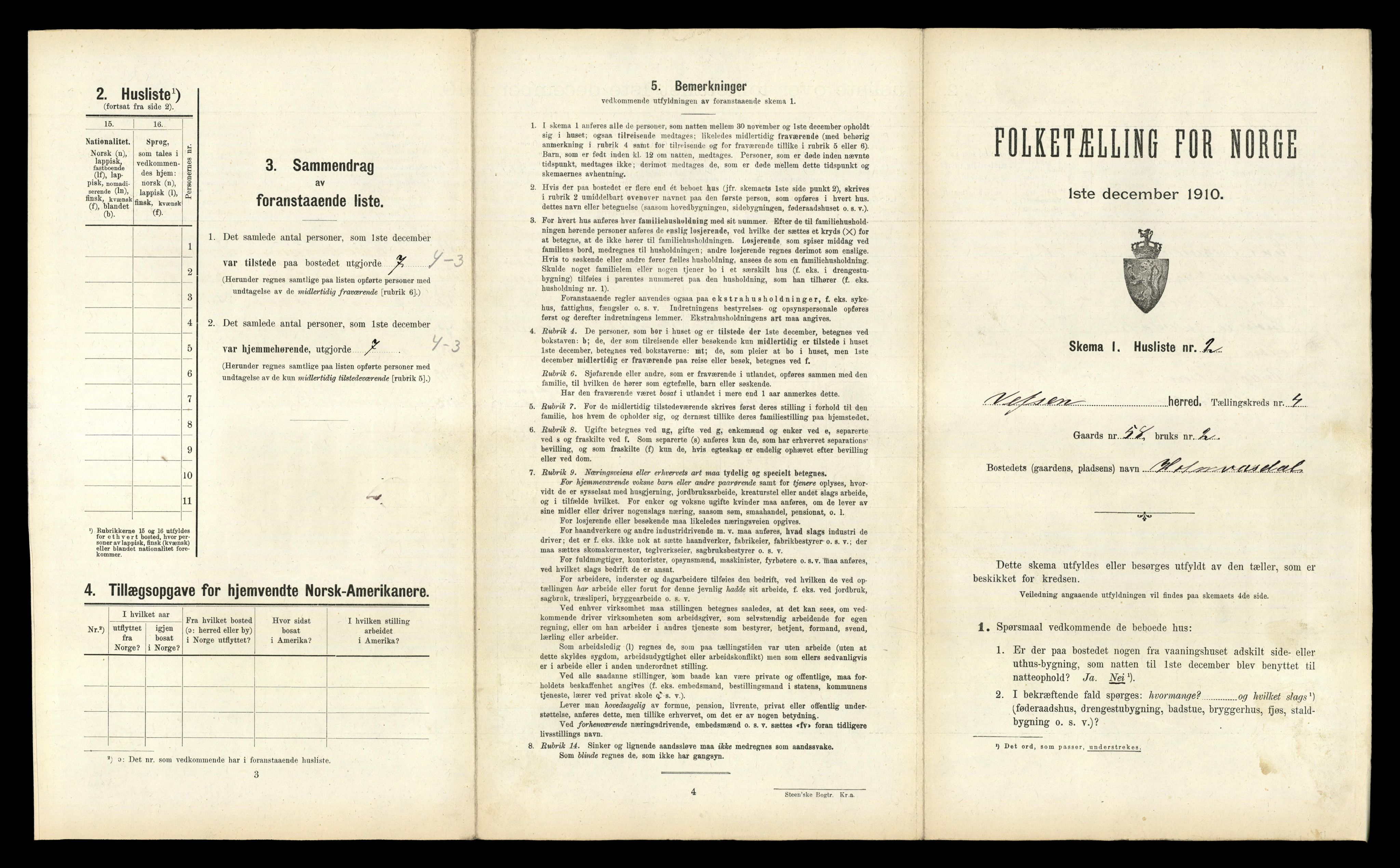 RA, 1910 census for Vefsn, 1910, p. 368